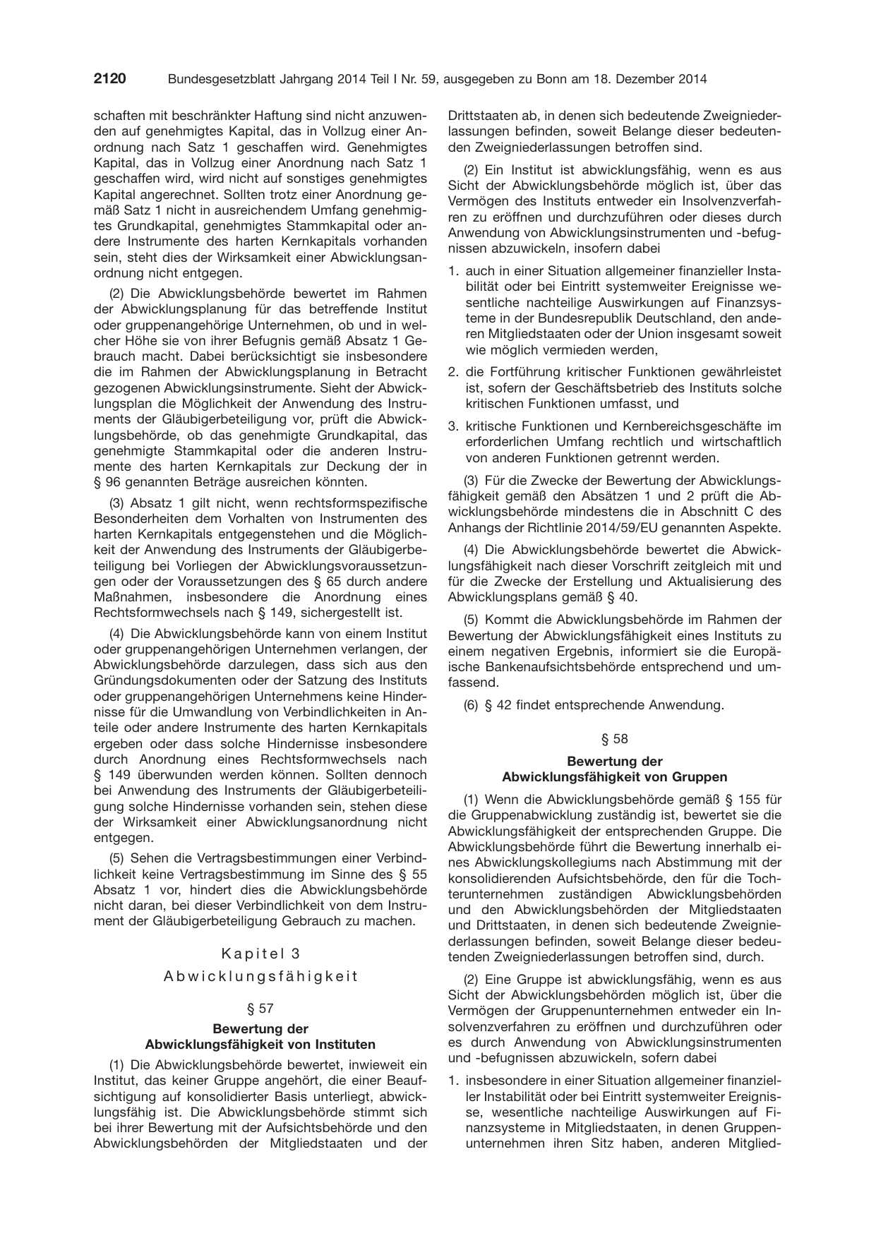 BGBl. 2014, Seite 2120 — Originalseite als Abbildung
