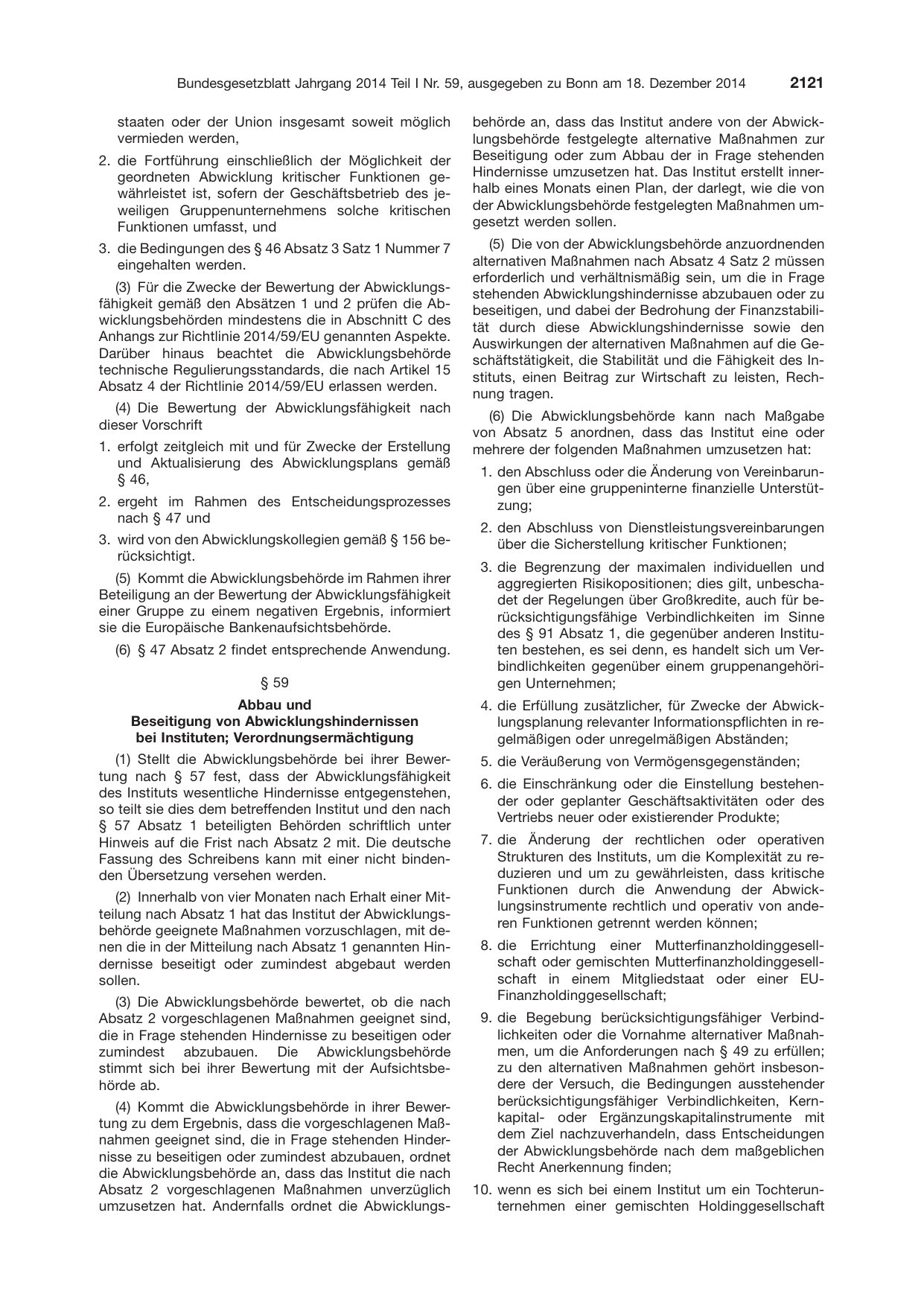 BGBl. 2014, Seite 2121 — Originalseite als Abbildung