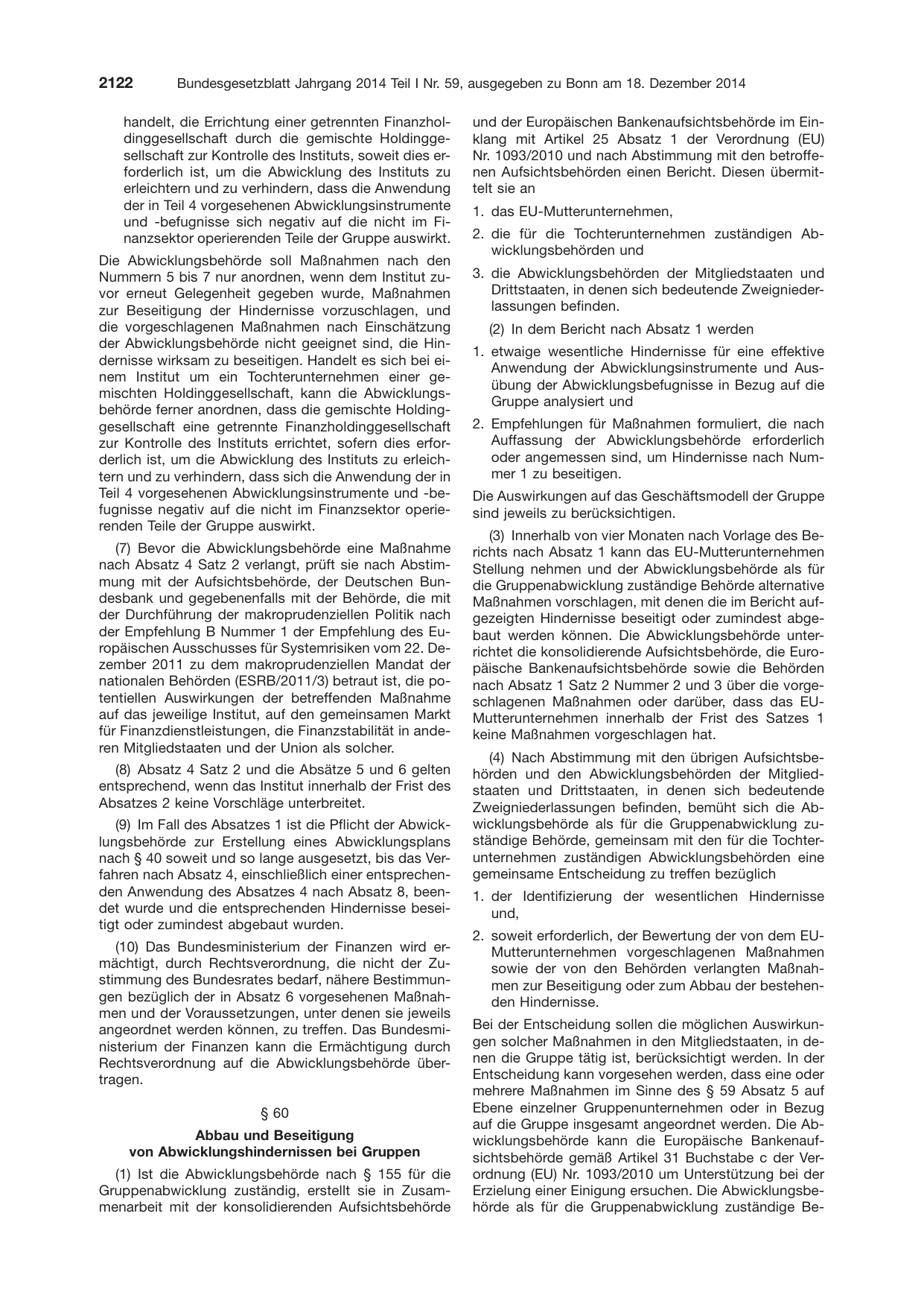BGBl. 2014, Seite 2122 — Originalseite als Abbildung