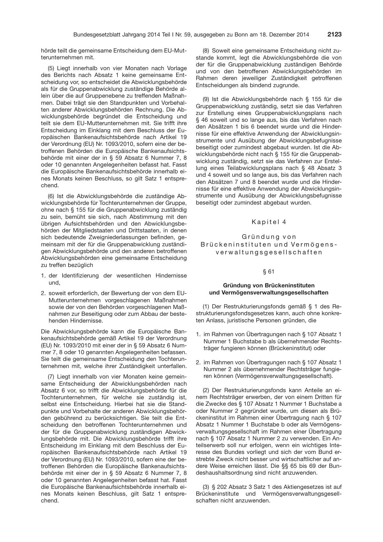 BGBl. 2014, Seite 2123 — Originalseite als Abbildung