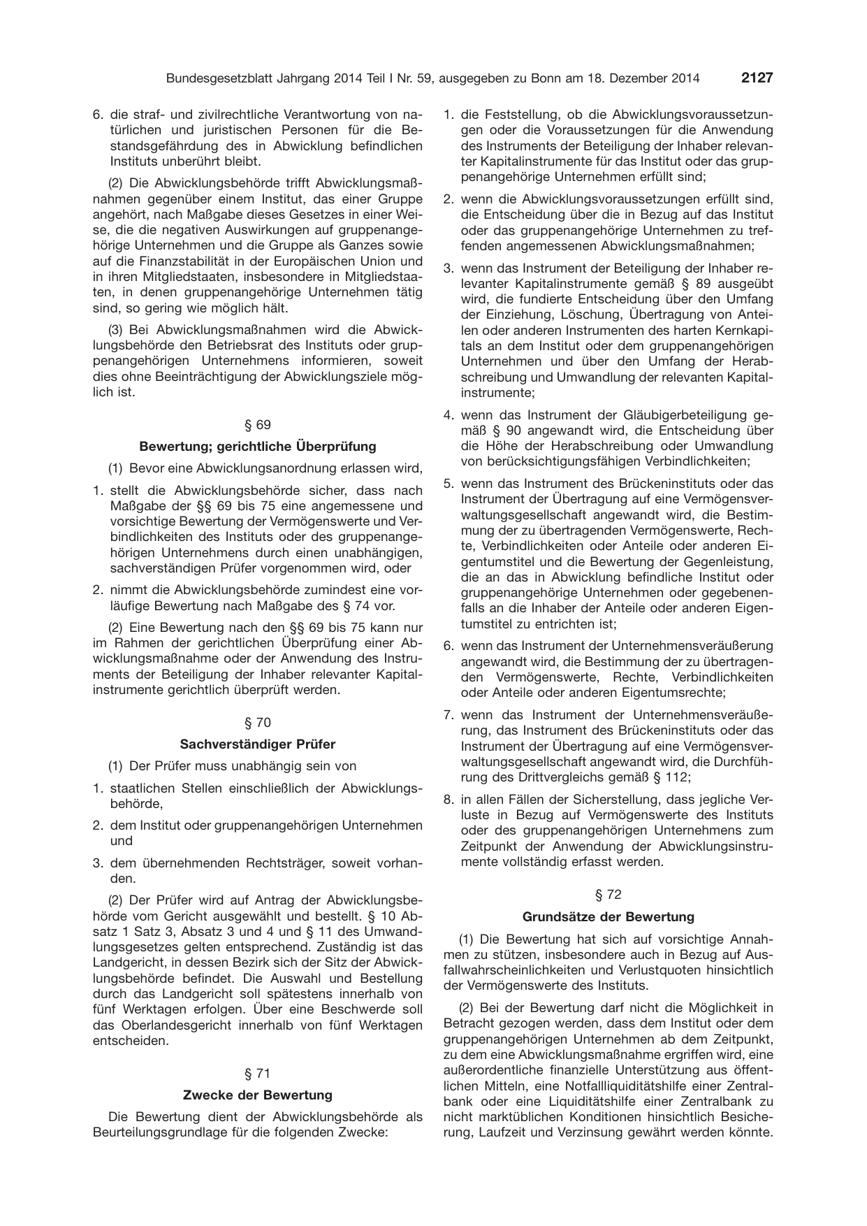 BGBl. 2014, Seite 2127 — Originalseite als Abbildung
