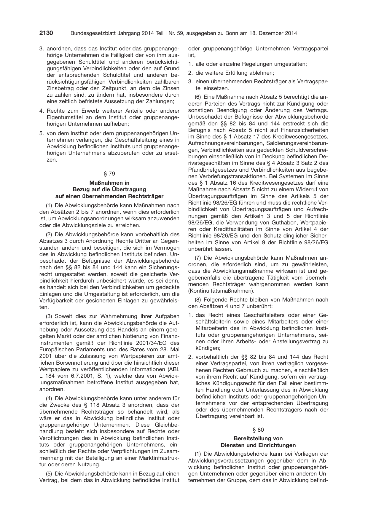 BGBl. 2014, Seite 2130 — Originalseite als Abbildung