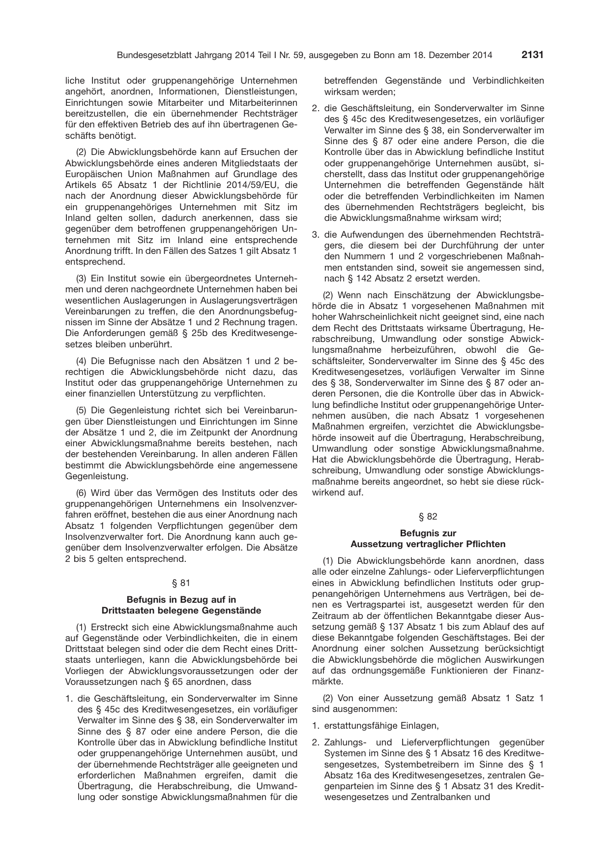 BGBl. 2014, Seite 2131 — Originalseite als Abbildung
