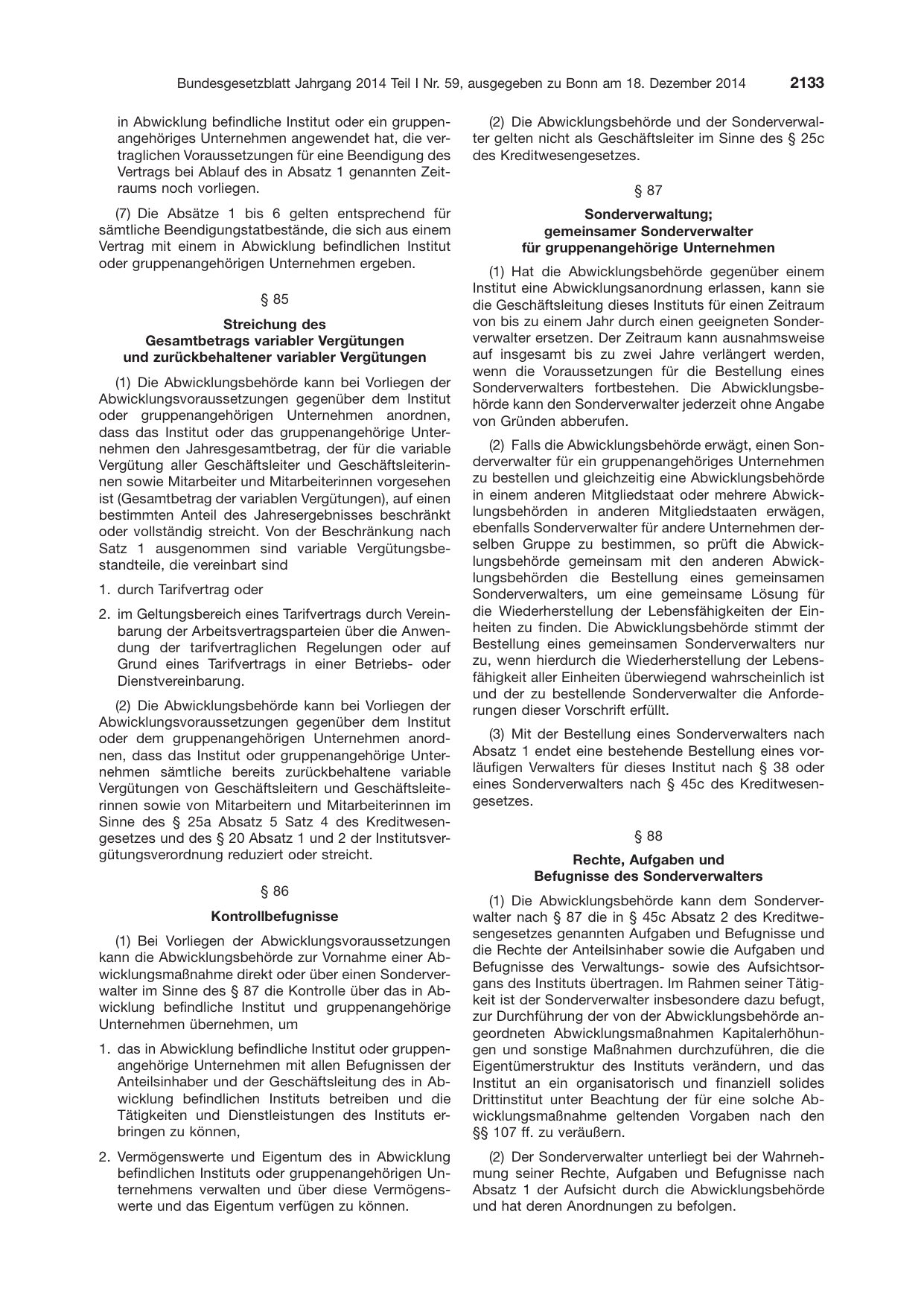 BGBl. 2014, Seite 2133 — Originalseite als Abbildung