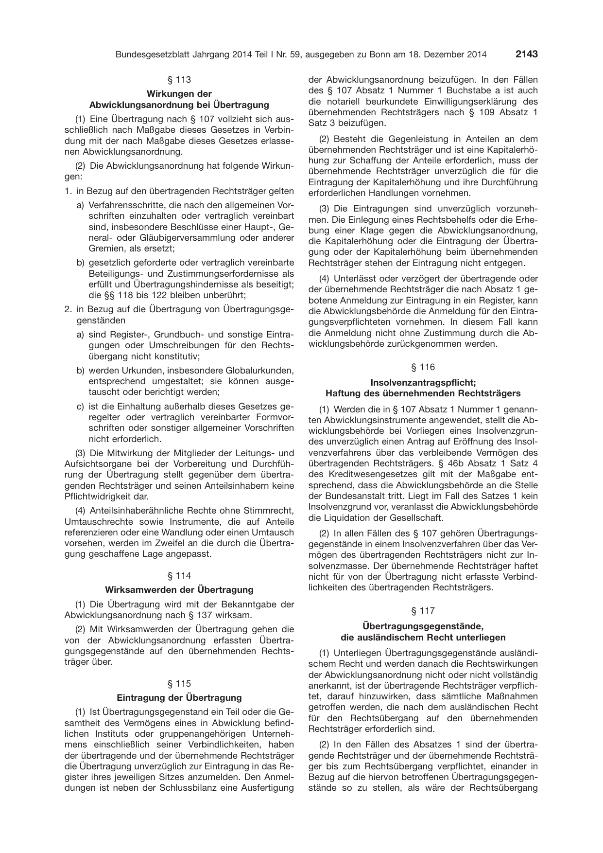 BGBl. 2014, Seite 2143 — Originalseite als Abbildung