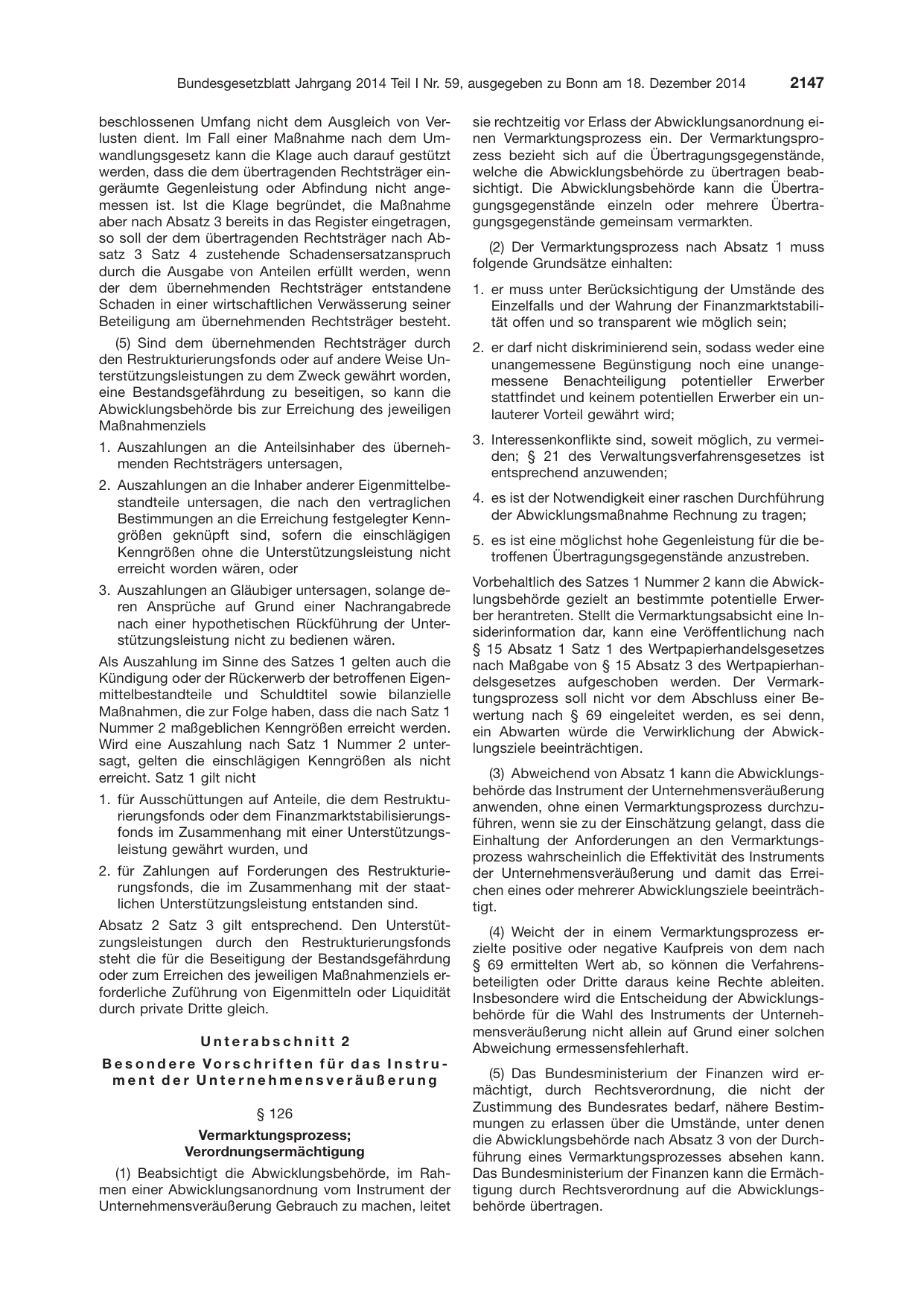 BGBl. 2014, Seite 2147 — Originalseite als Abbildung