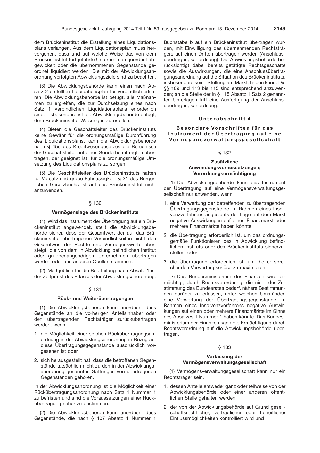 BGBl. 2014, Seite 2149 — Originalseite als Abbildung
