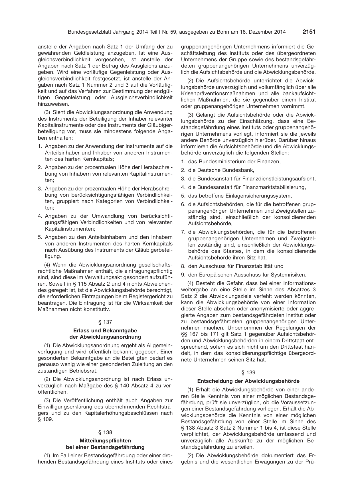 BGBl. 2014, Seite 2151 — Originalseite als Abbildung