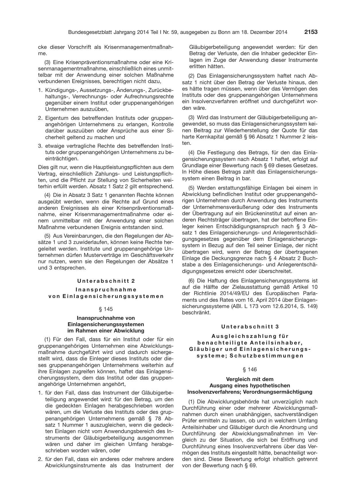 BGBl. 2014, Seite 2153 — Originalseite als Abbildung
