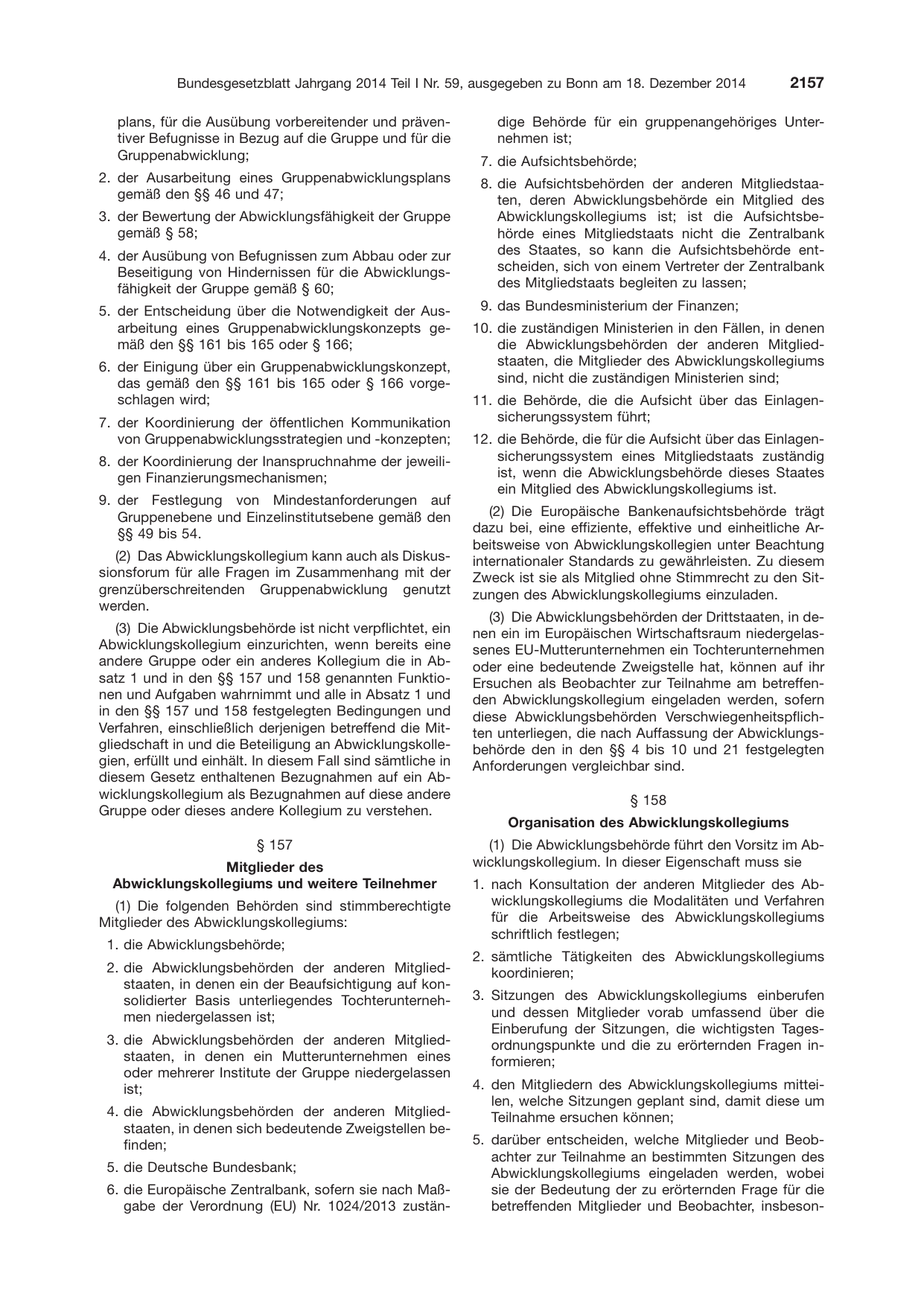 BGBl. 2014, Seite 2157 — Originalseite als Abbildung