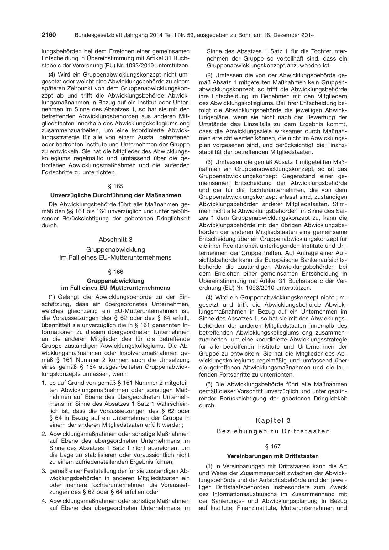 BGBl. 2014, Seite 2160 — Originalseite als Abbildung