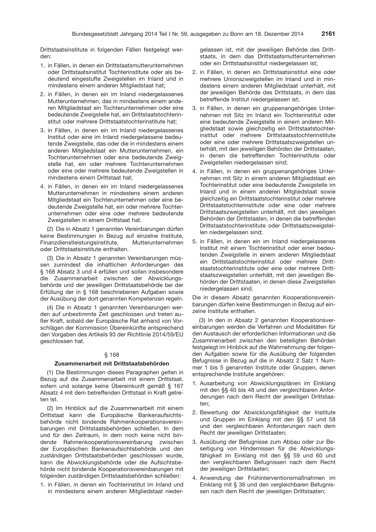 BGBl. 2014, Seite 2161 — Originalseite als Abbildung