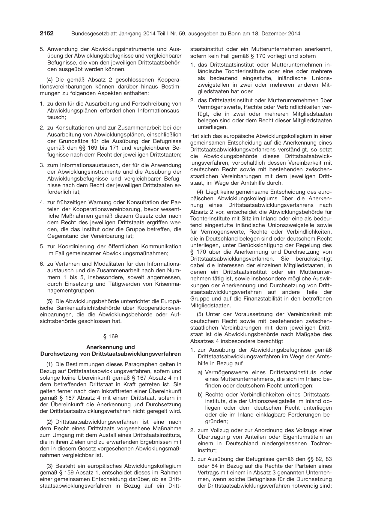 BGBl. 2014, Seite 2162 — Originalseite als Abbildung