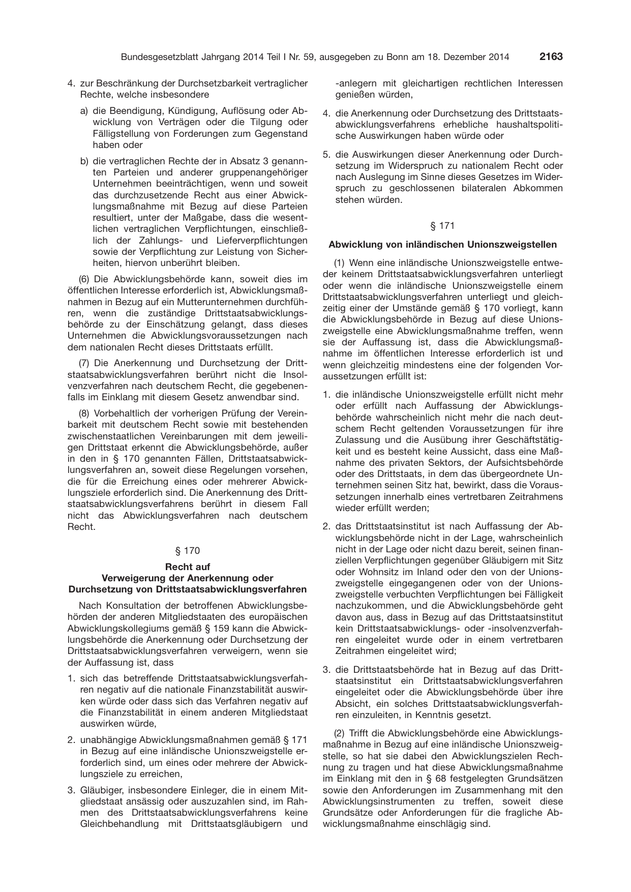 BGBl. 2014, Seite 2163 — Originalseite als Abbildung