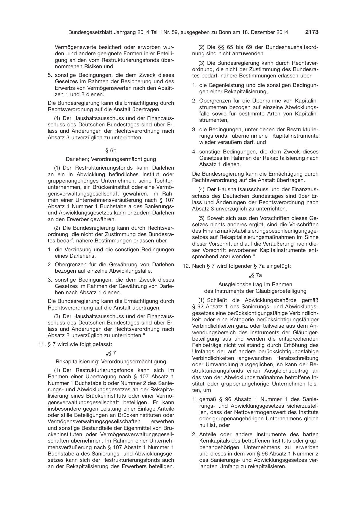BGBl. 2014, Seite 2173 — Originalseite als Abbildung