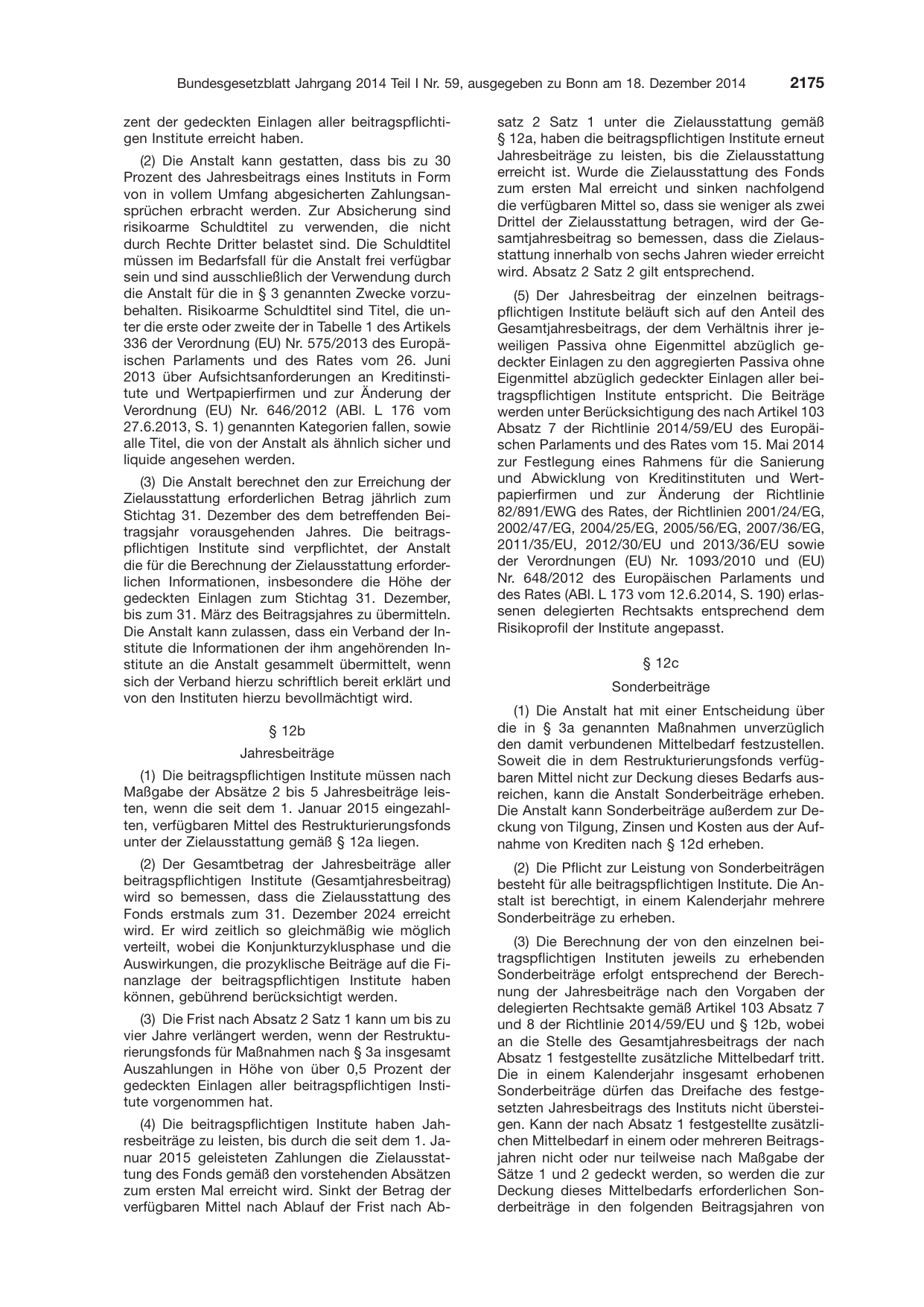 BGBl. 2014, Seite 2175 — Originalseite als Abbildung
