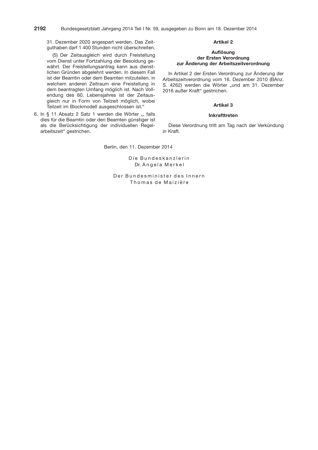 BGBl. 2014, Seite 2192 — Originalseite als Abbildung