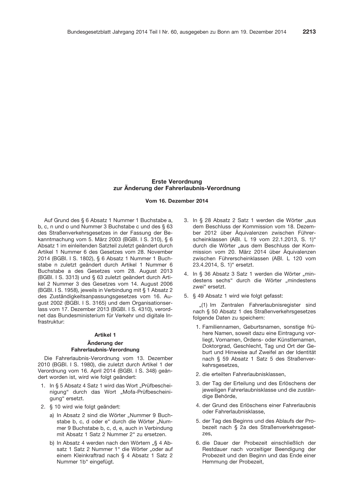 BGBl. 2014, Seite 2213 — Originalseite als Abbildung