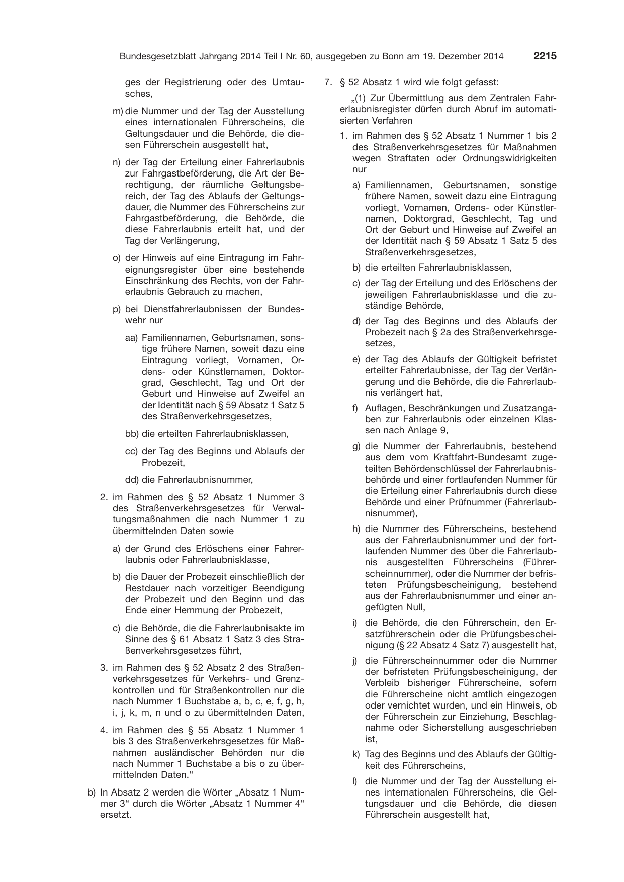 BGBl. 2014, Seite 2215 — Originalseite als Abbildung