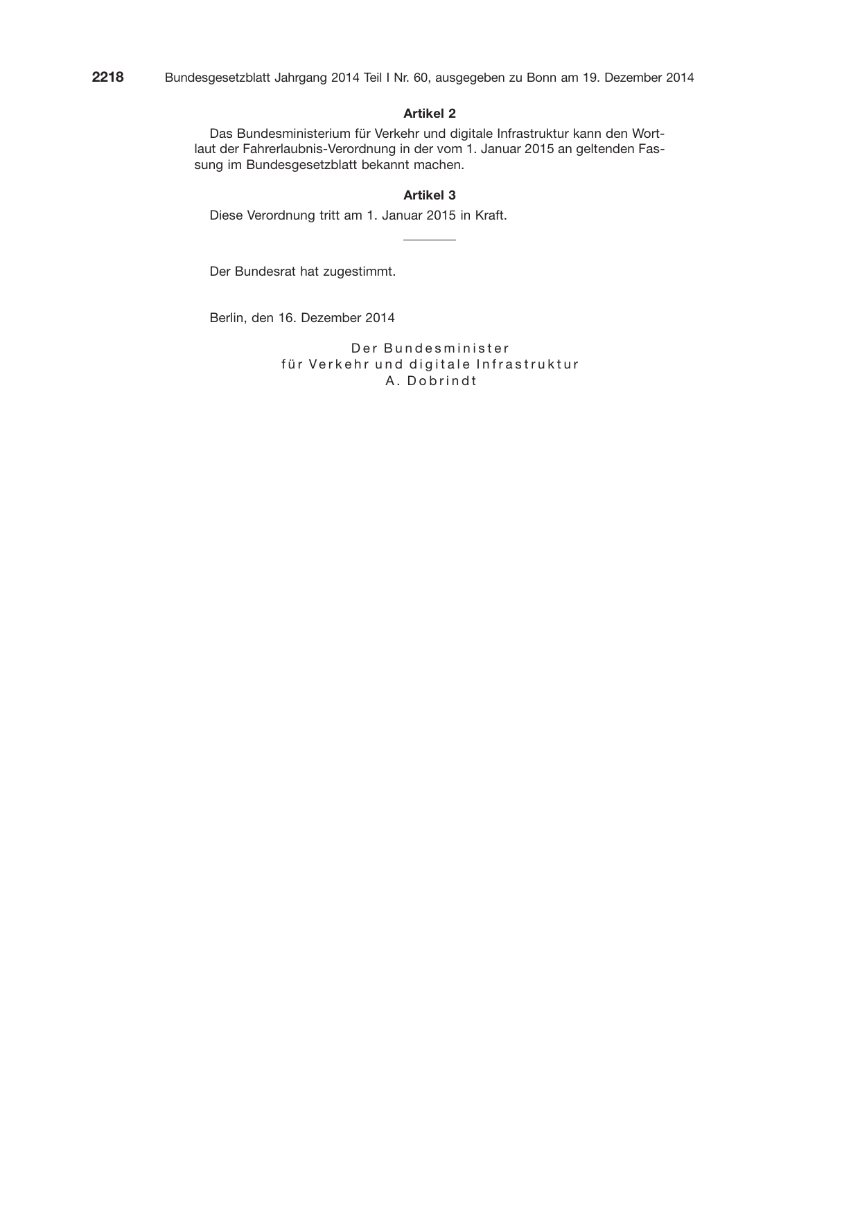 BGBl. 2014, Seite 2218 — Originalseite als Abbildung
