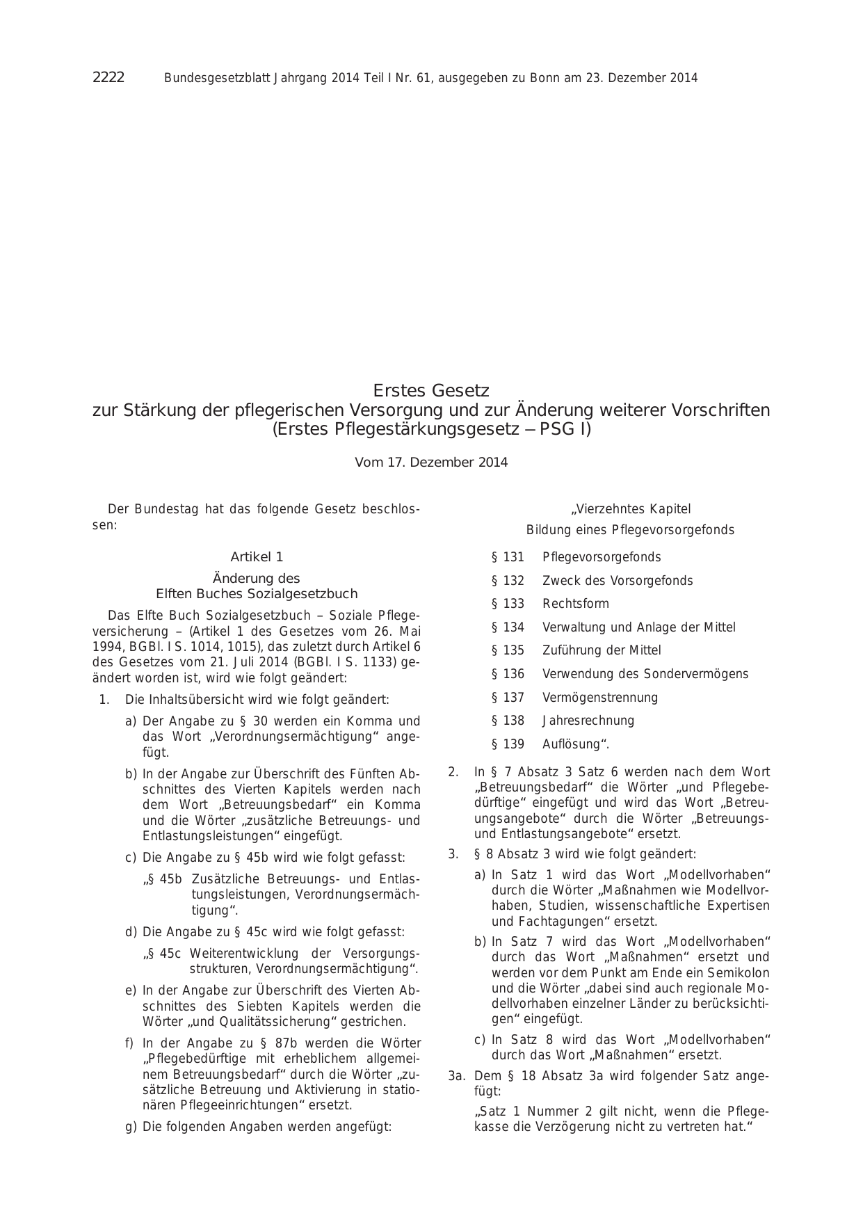 BGBl. 2014, Seite 2222 — Originalseite als Abbildung