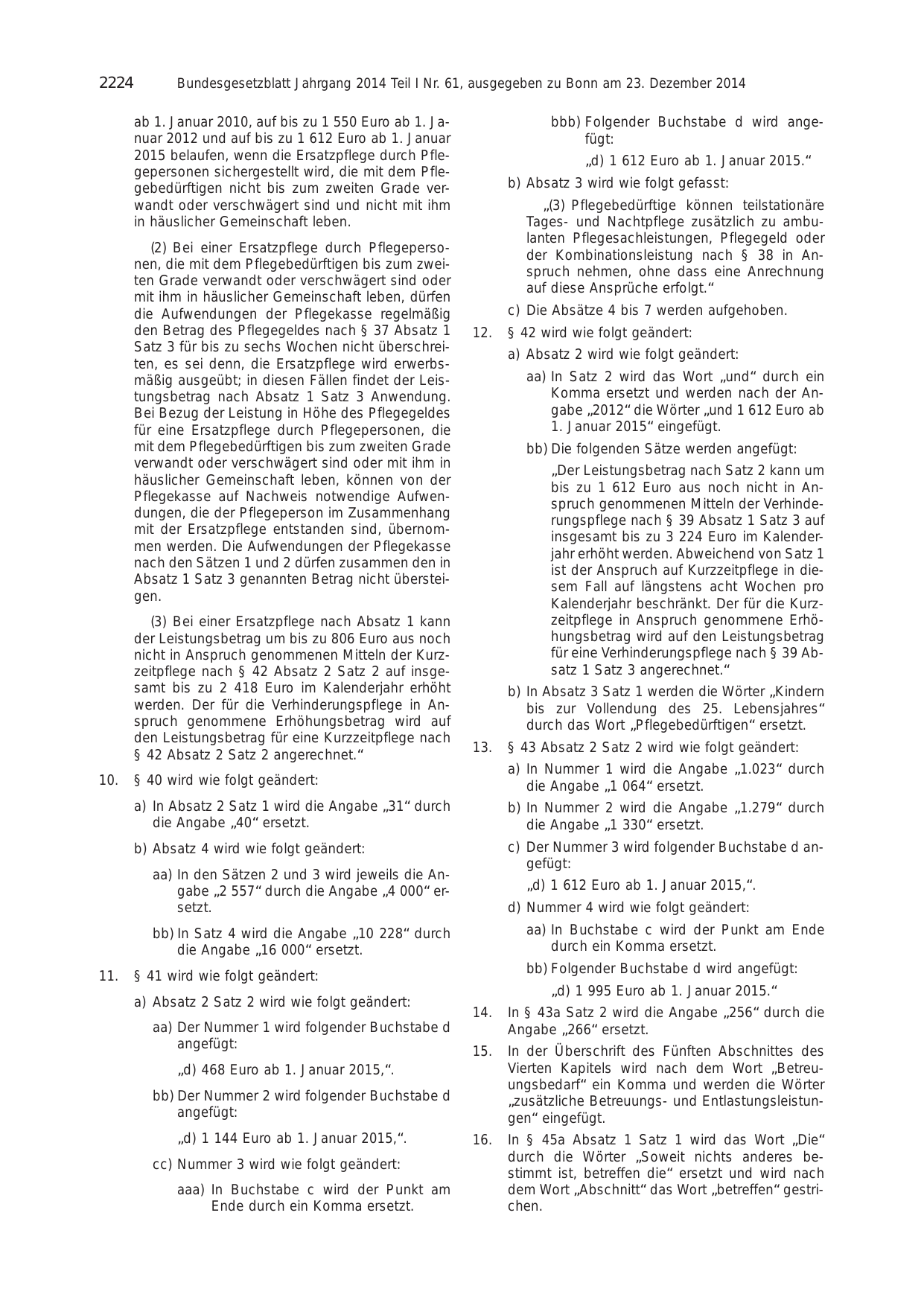 BGBl. 2014, Seite 2224 — Originalseite als Abbildung