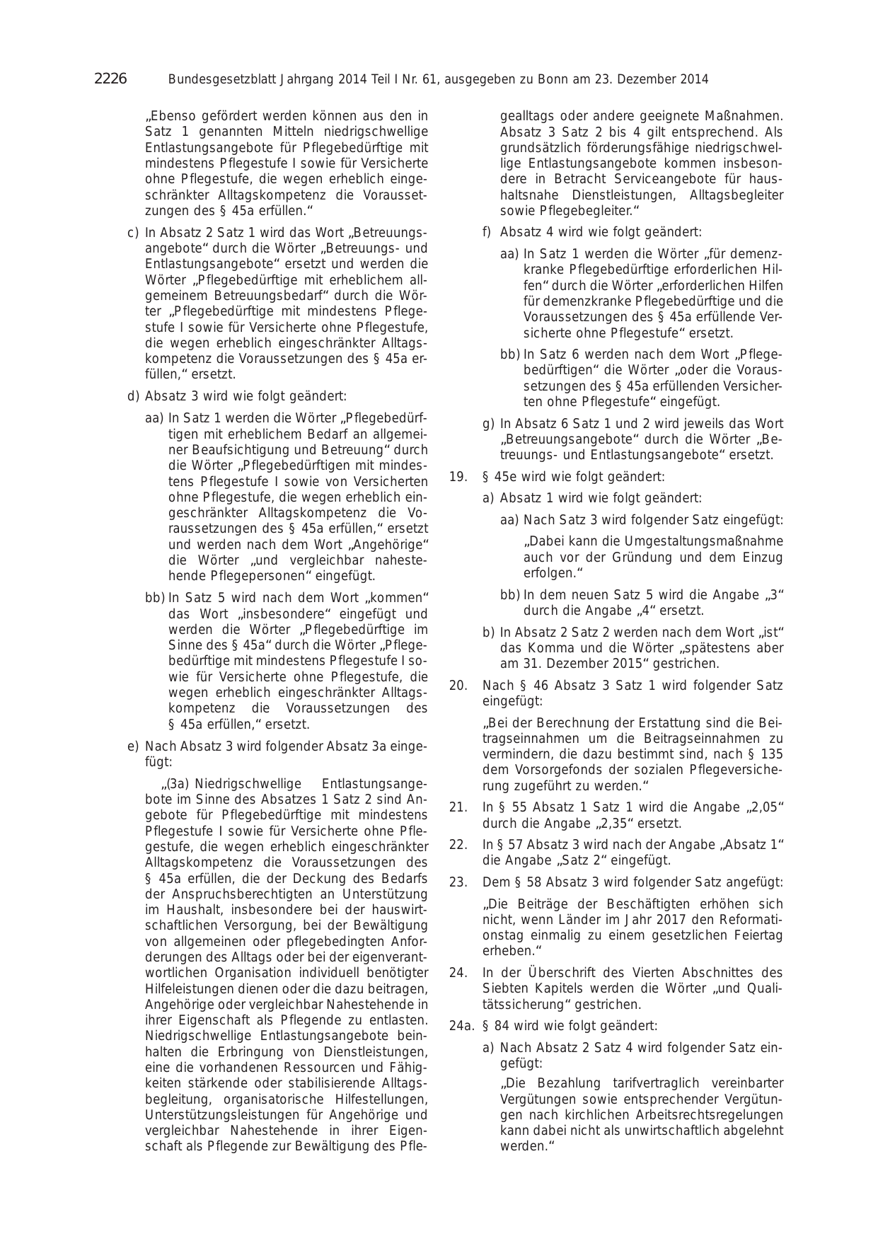 BGBl. 2014, Seite 2226 — Originalseite als Abbildung