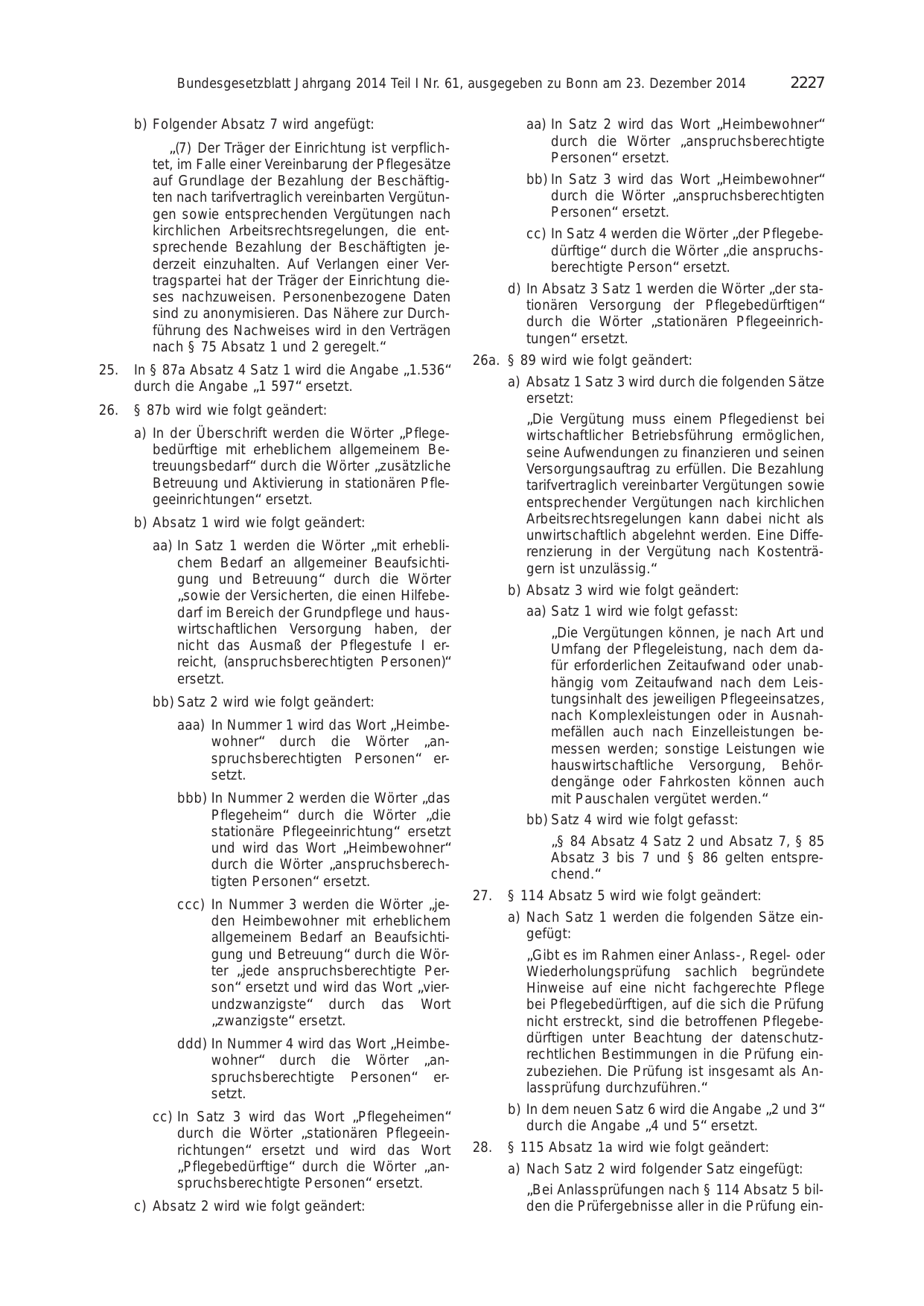 BGBl. 2014, Seite 2227 — Originalseite als Abbildung