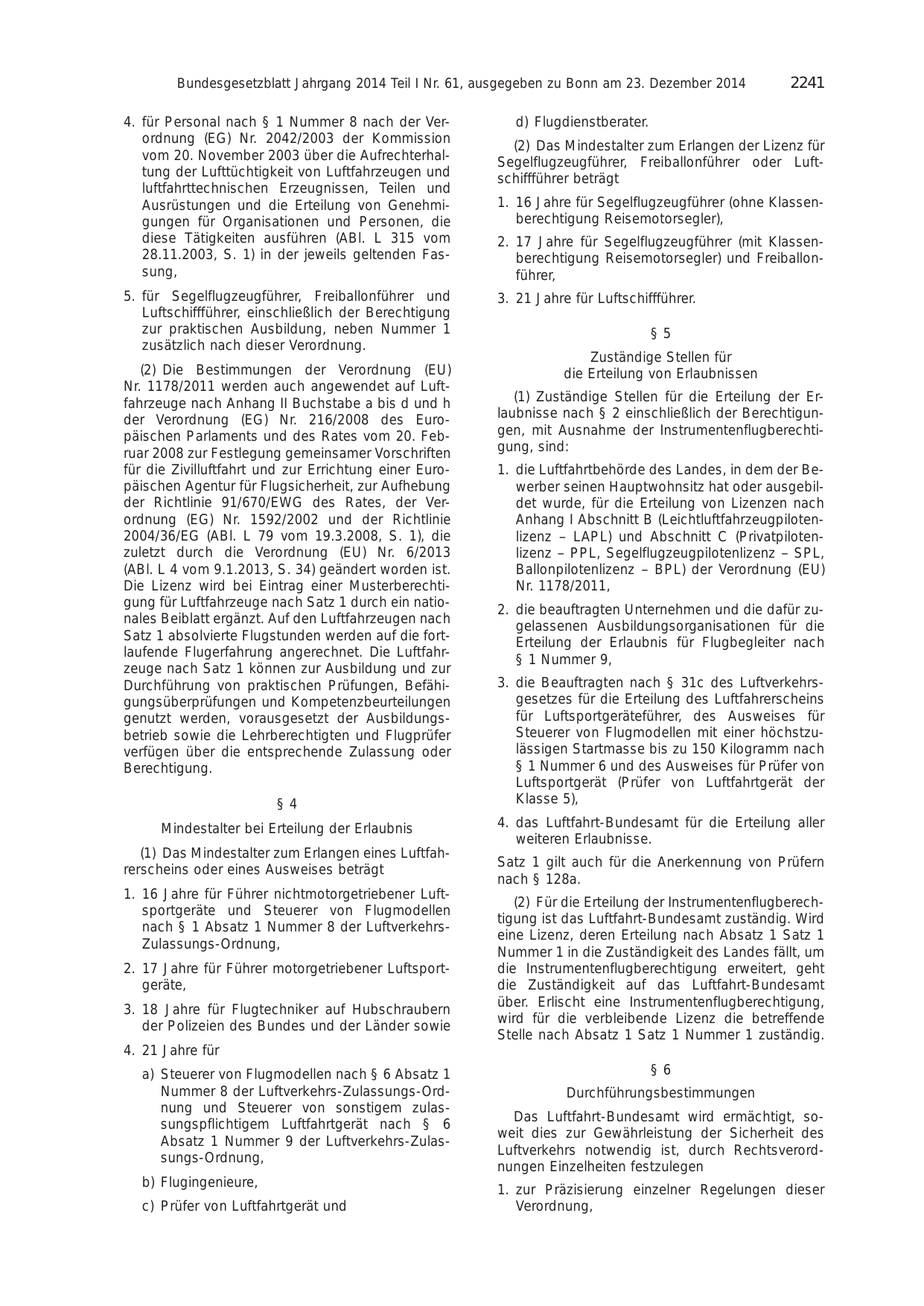 BGBl. 2014, Seite 2241 — Originalseite als Abbildung