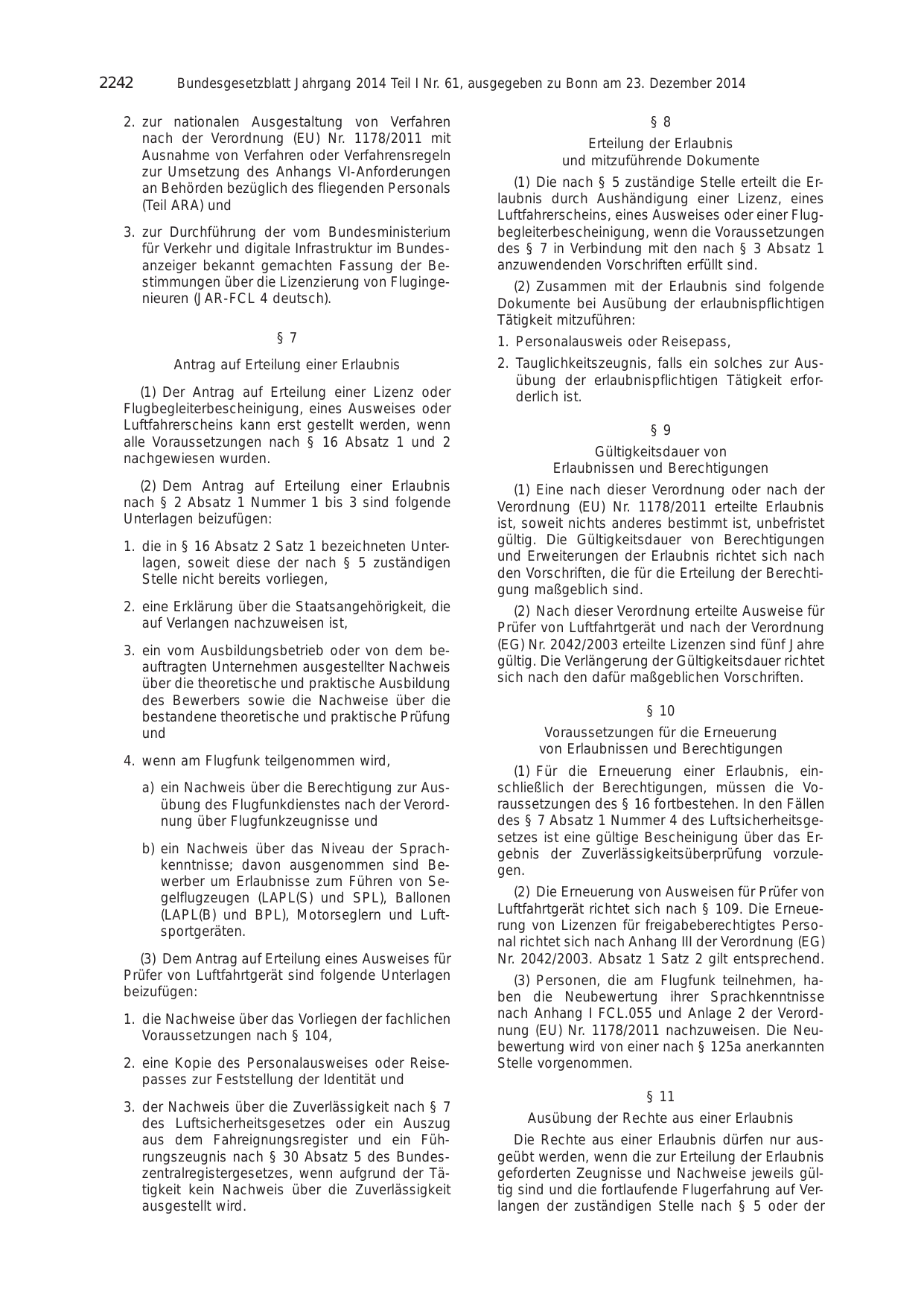 BGBl. 2014, Seite 2242 — Originalseite als Abbildung