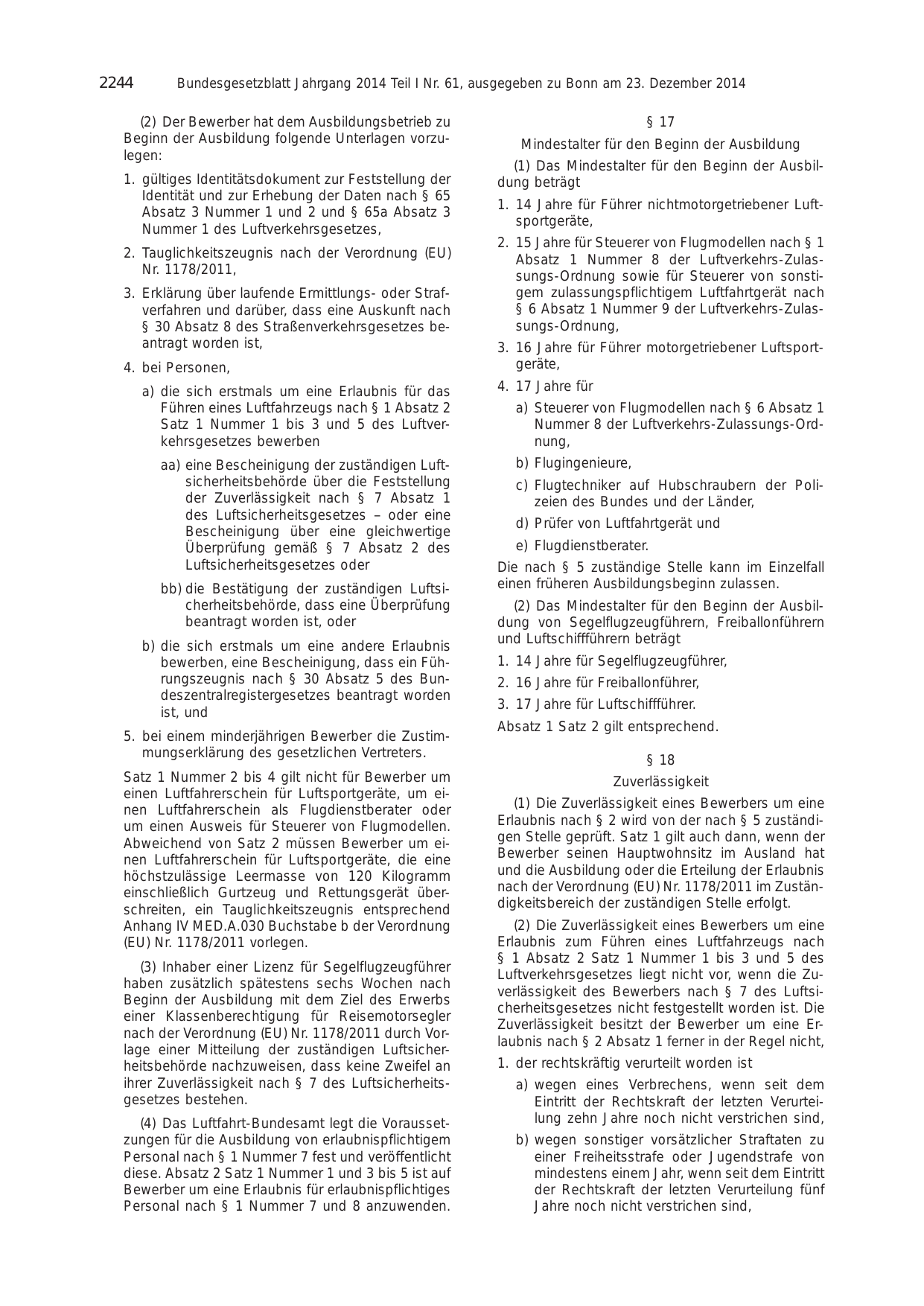 BGBl. 2014, Seite 2244 — Originalseite als Abbildung