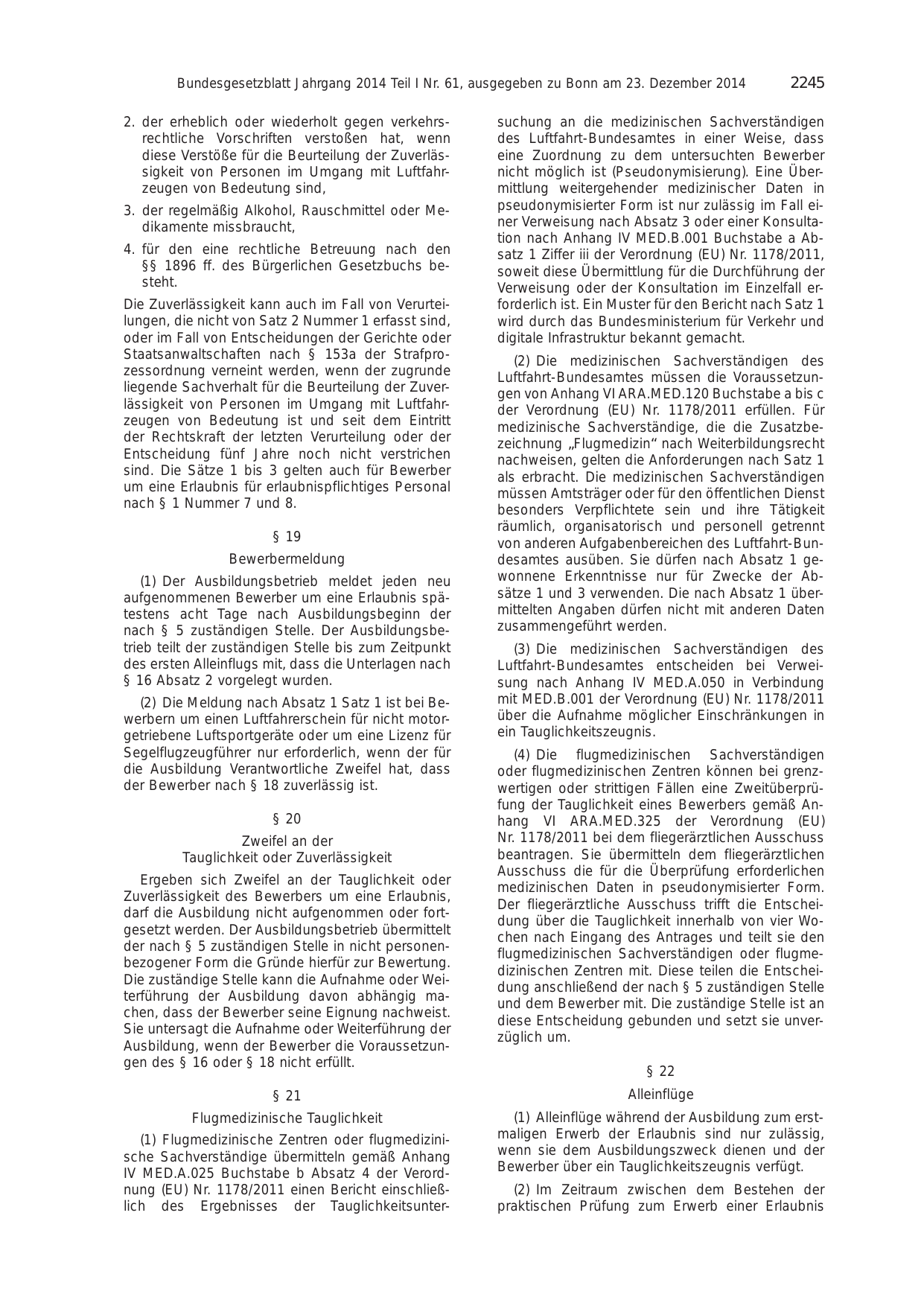 BGBl. 2014, Seite 2245 — Originalseite als Abbildung