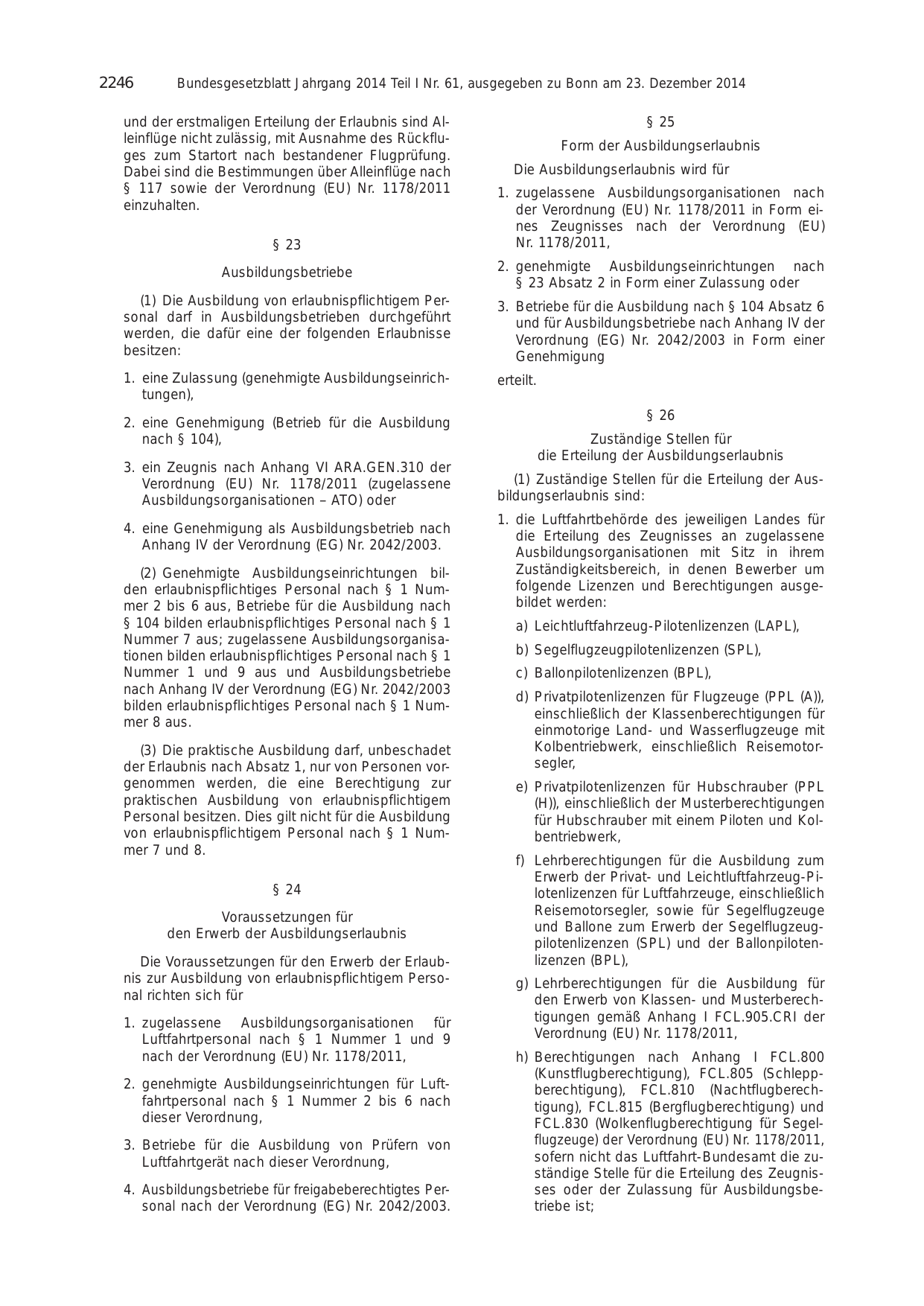 BGBl. 2014, Seite 2246 — Originalseite als Abbildung