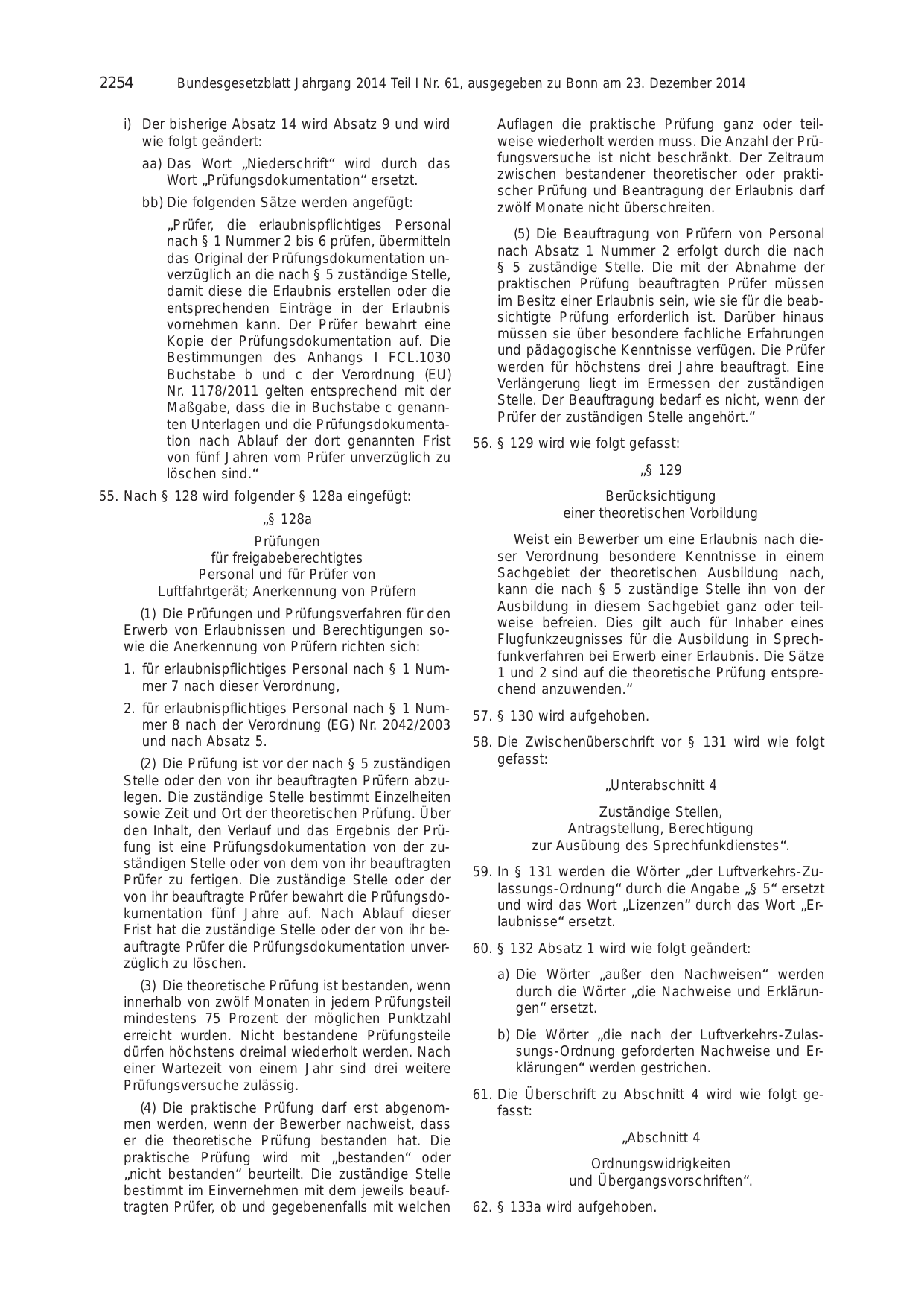 BGBl. 2014, Seite 2254 — Originalseite als Abbildung