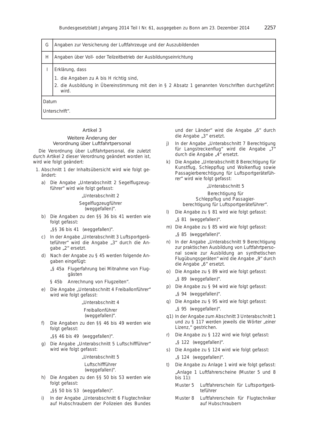 BGBl. 2014, Seite 2257 — Originalseite als Abbildung
