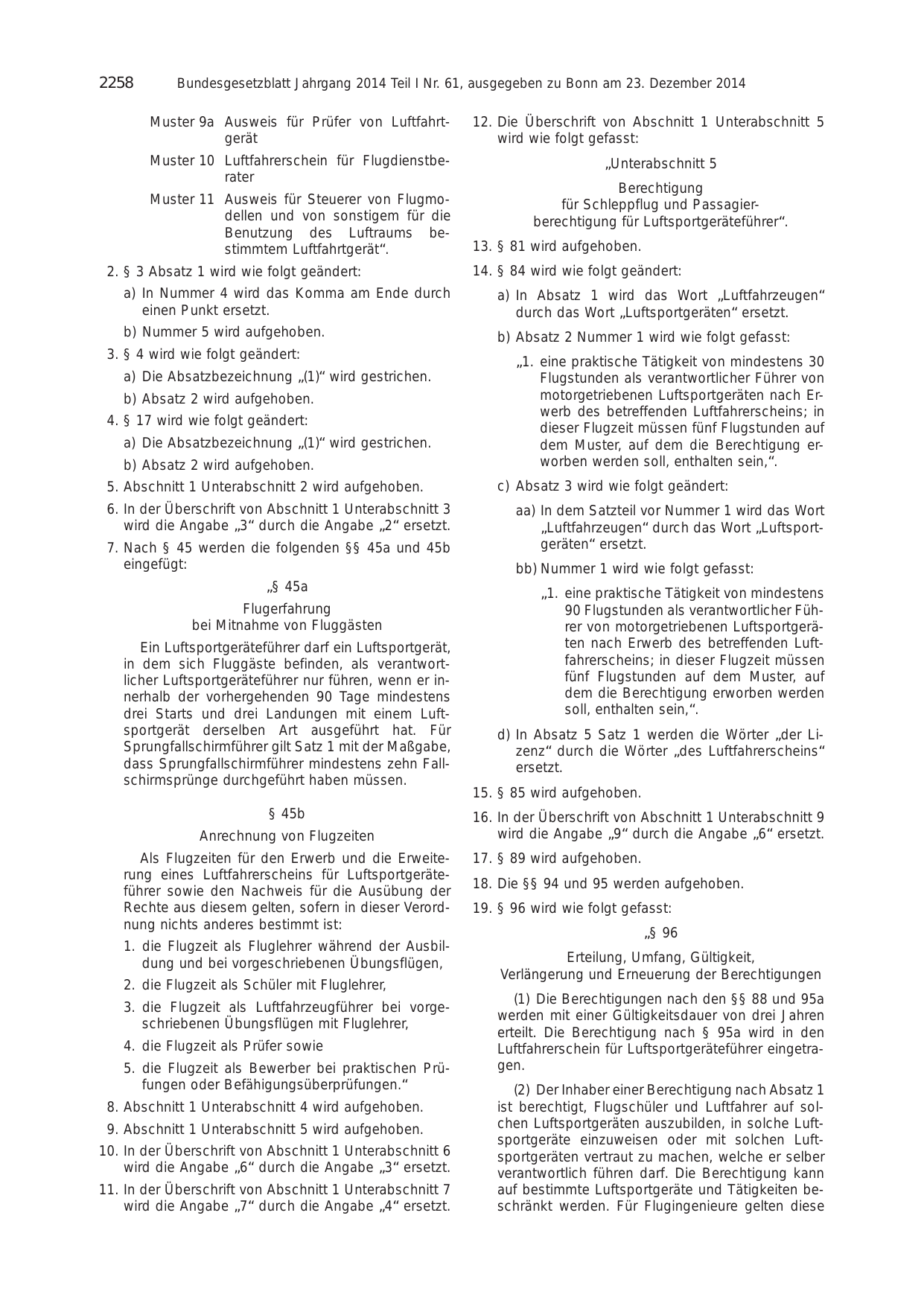 BGBl. 2014, Seite 2258 — Originalseite als Abbildung