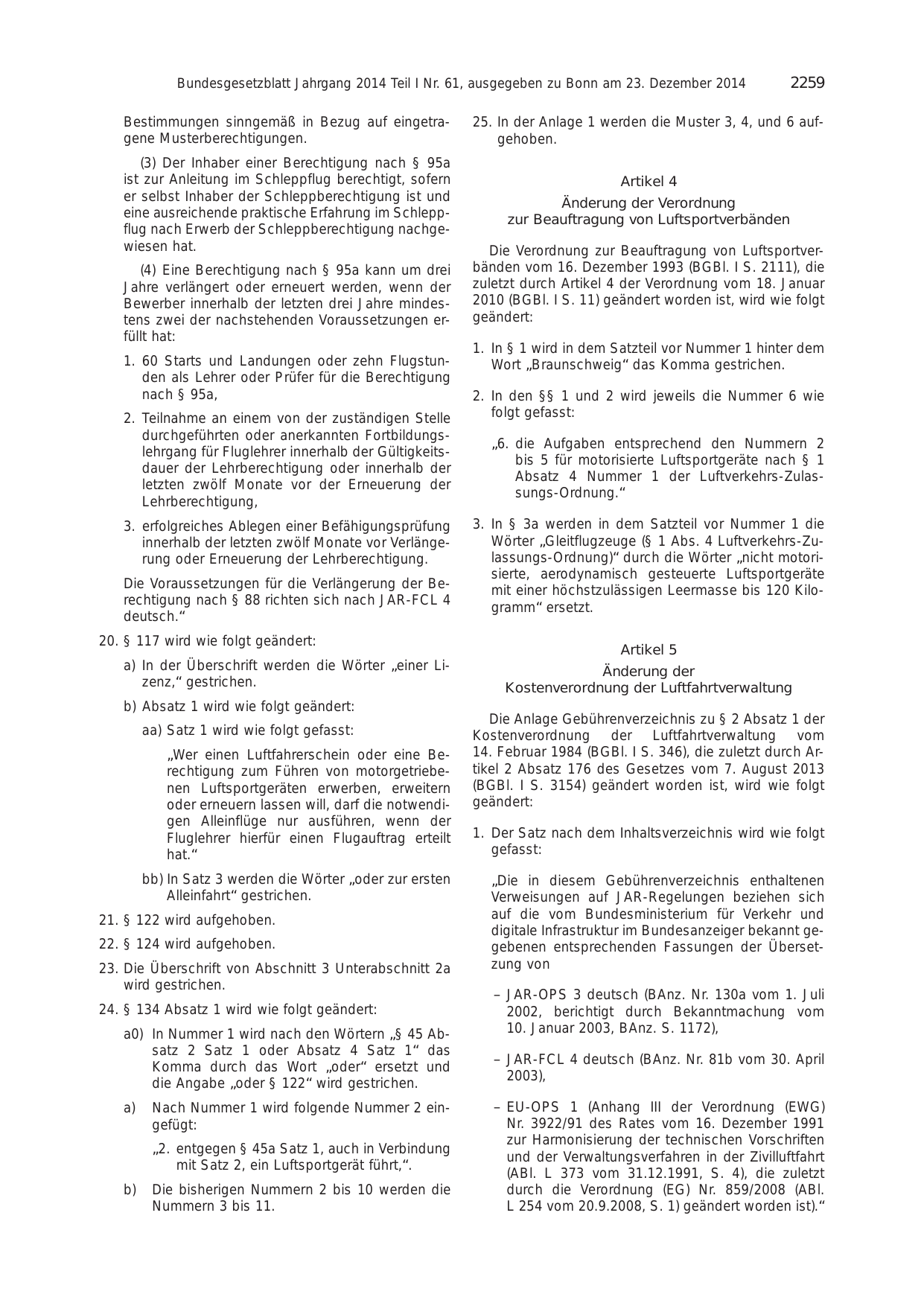 BGBl. 2014, Seite 2259 — Originalseite als Abbildung