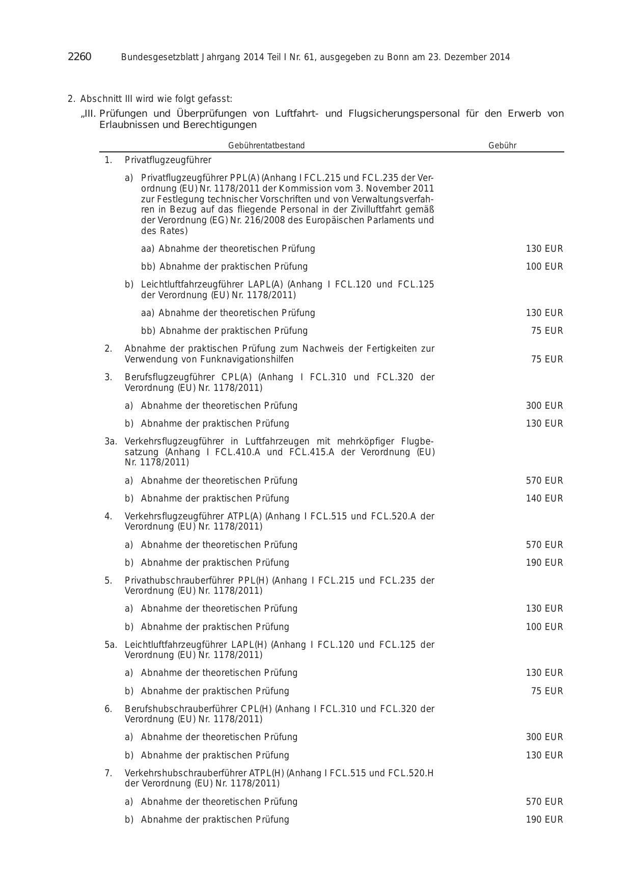 BGBl. 2014, Seite 2260 — Originalseite als Abbildung