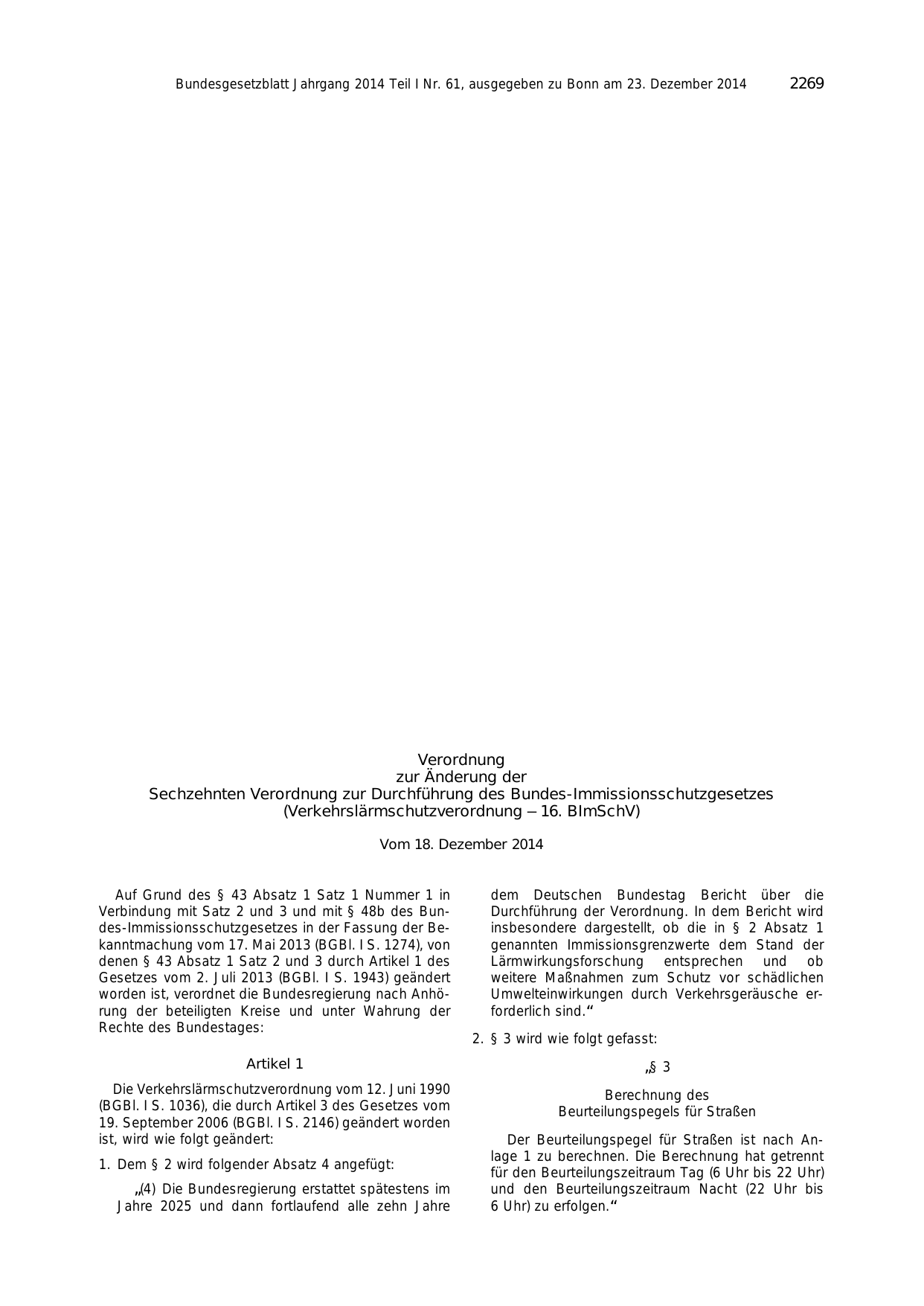 BGBl. 2014, Seite 2269 — Originalseite als Abbildung