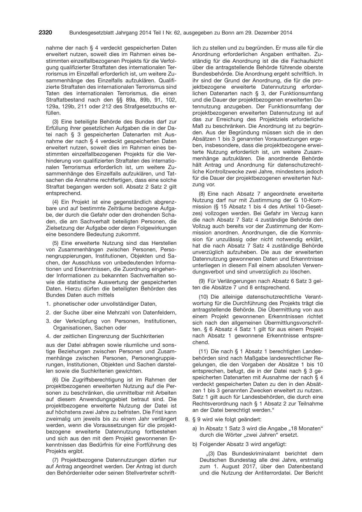 BGBl. 2014, Seite 2320 — Originalseite als Abbildung