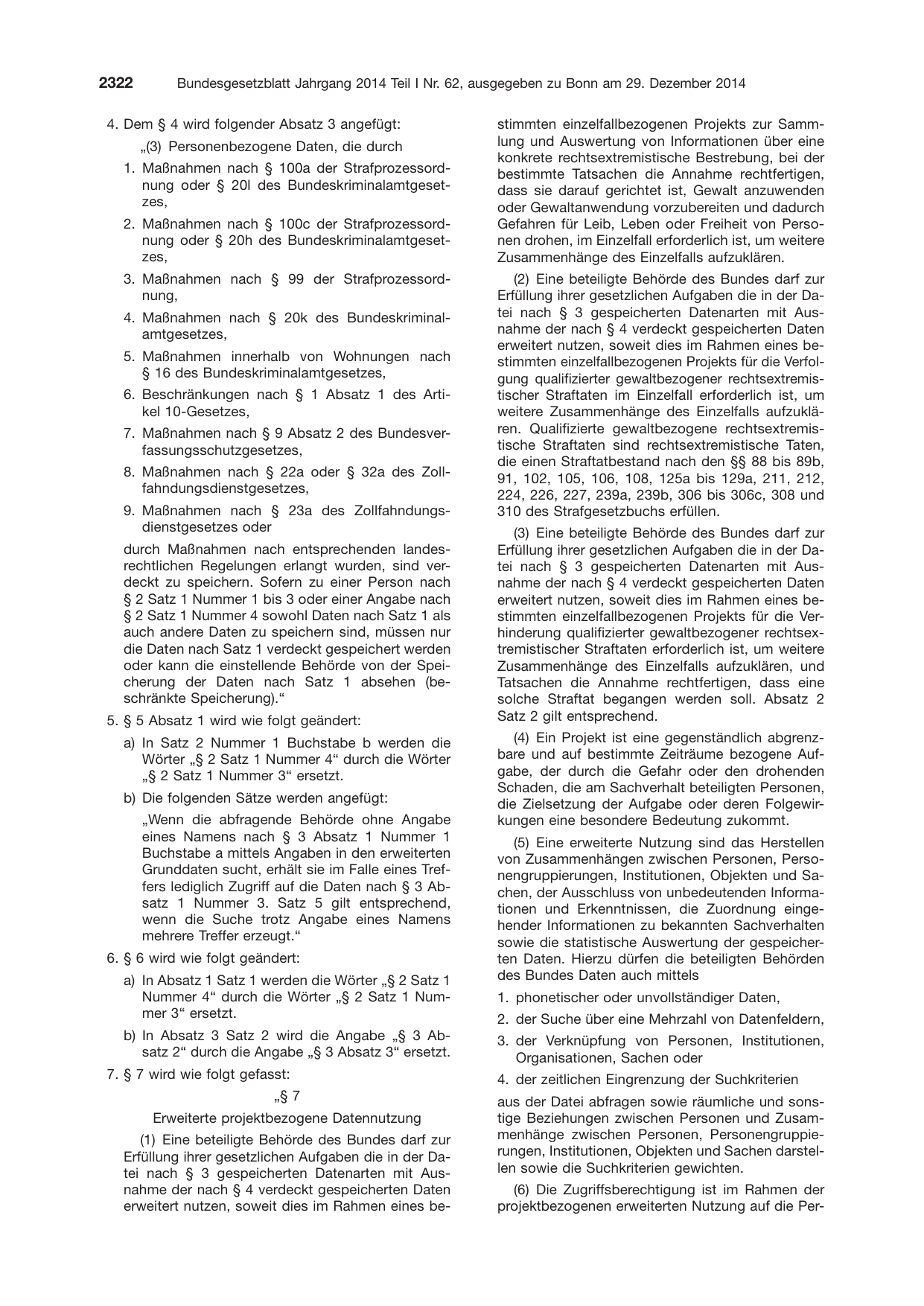BGBl. 2014, Seite 2322 — Originalseite als Abbildung
