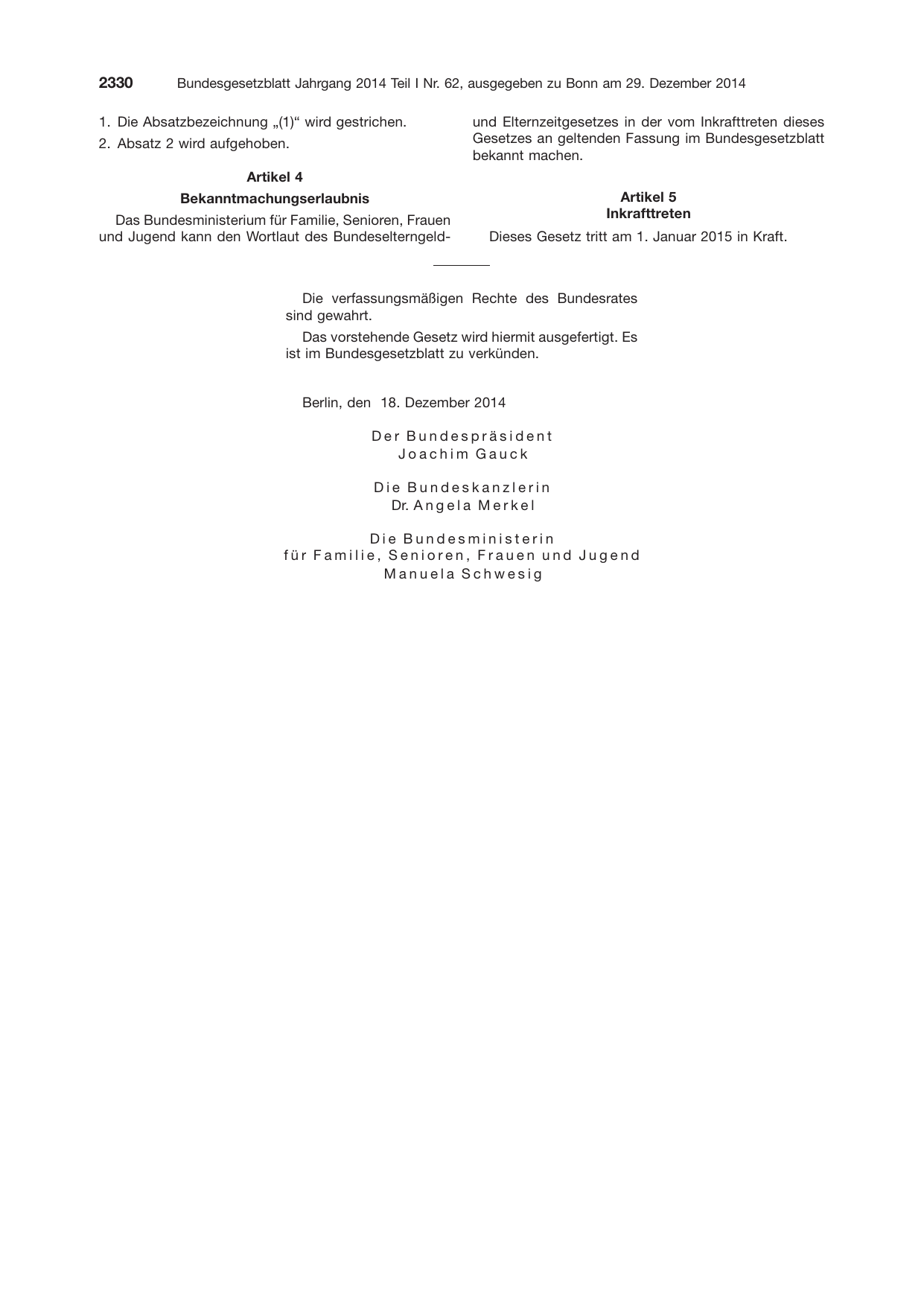 BGBl. 2014, Seite 2330 — Originalseite als Abbildung