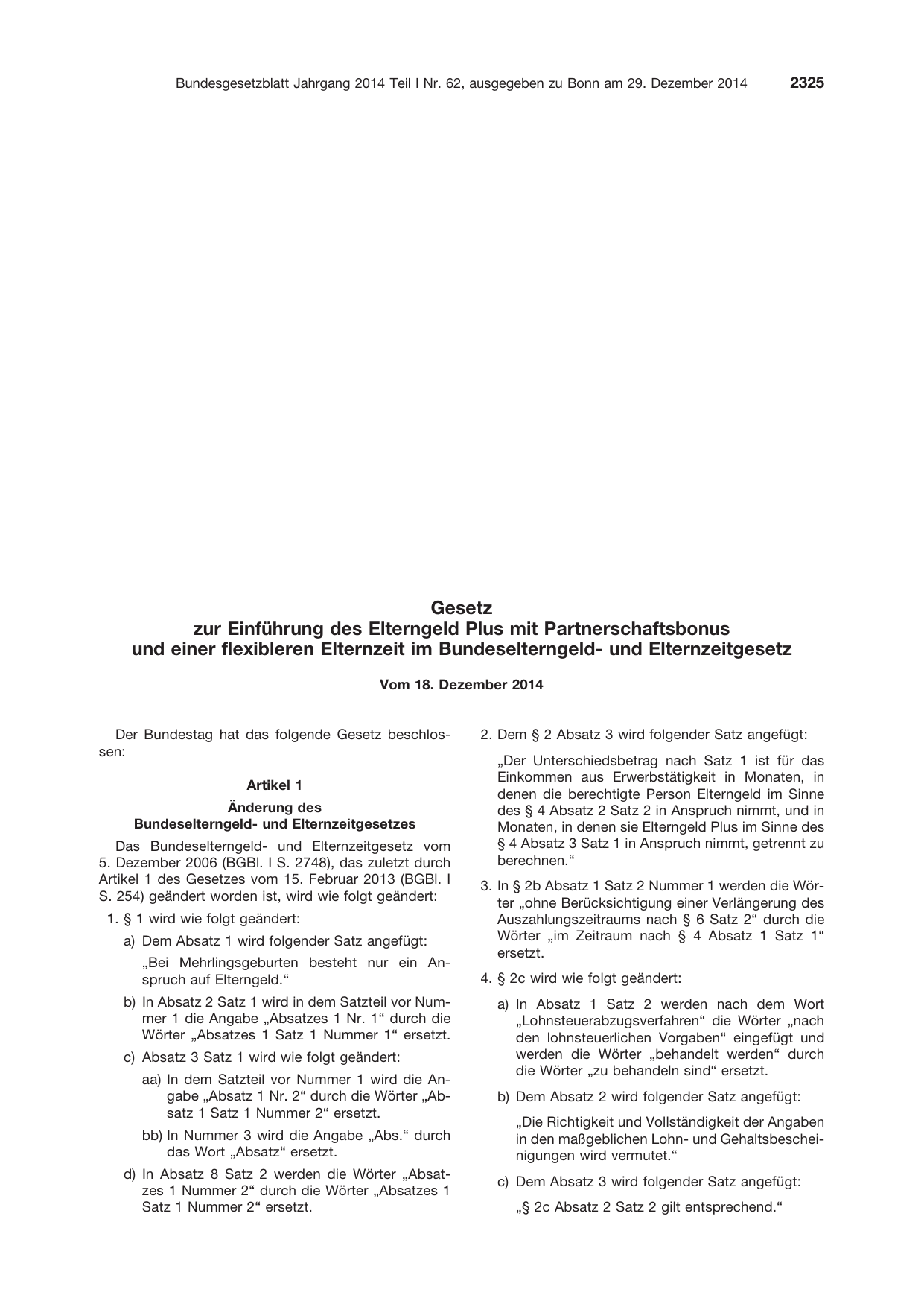 BGBl. 2014, Seite 2325 — Originalseite als Abbildung