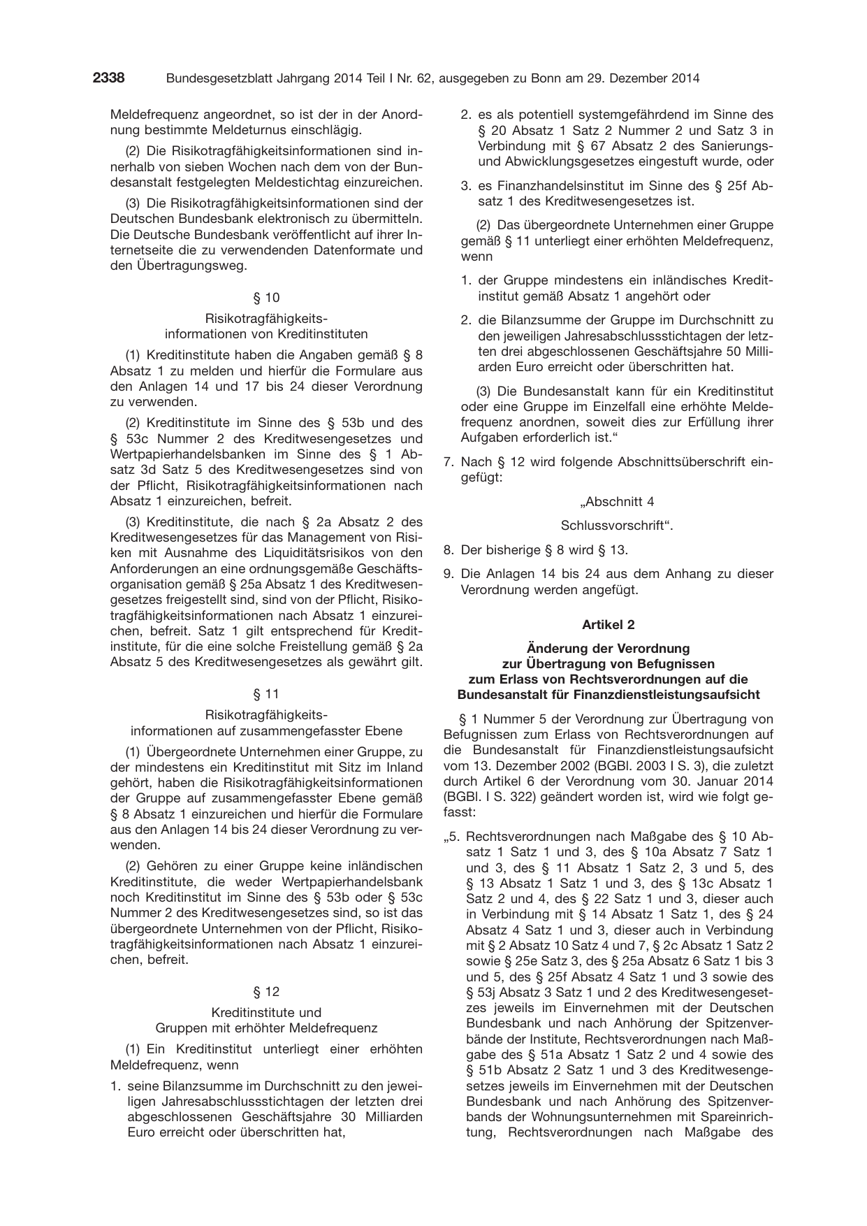 BGBl. 2014, Seite 2338 — Originalseite als Abbildung