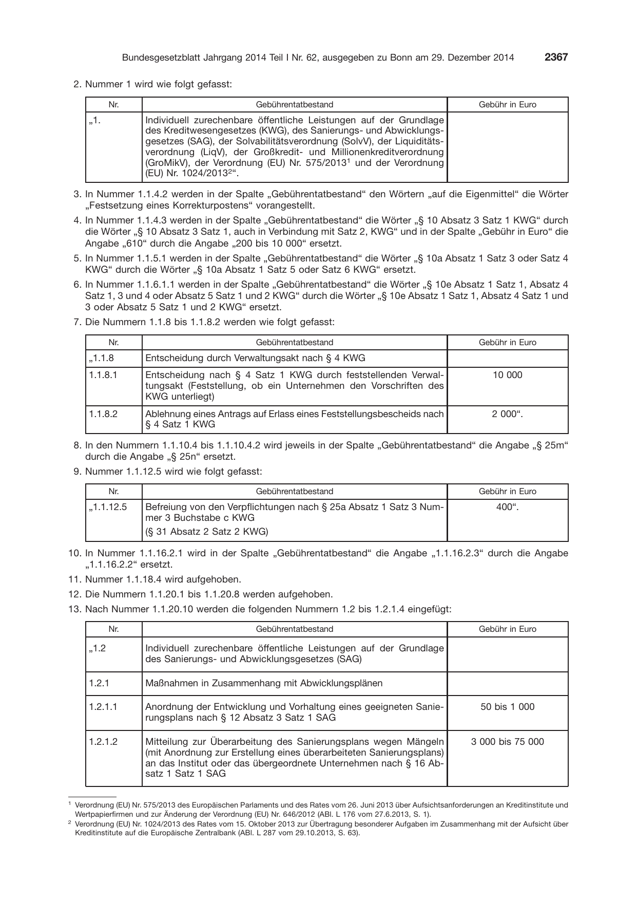 BGBl. 2014, Seite 2367 — Originalseite als Abbildung