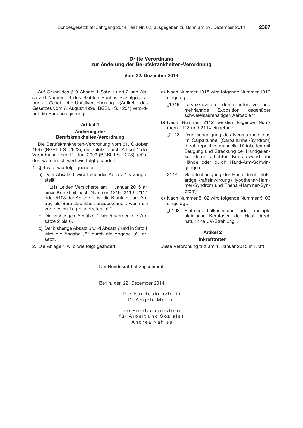 BGBl. 2014, Seite 2397 — Originalseite als Abbildung