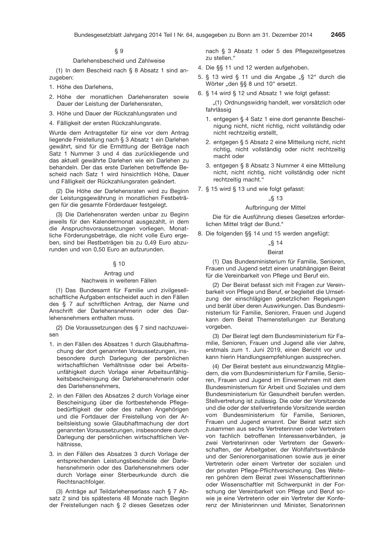 BGBl. 2014, Seite 2465 — Originalseite als Abbildung