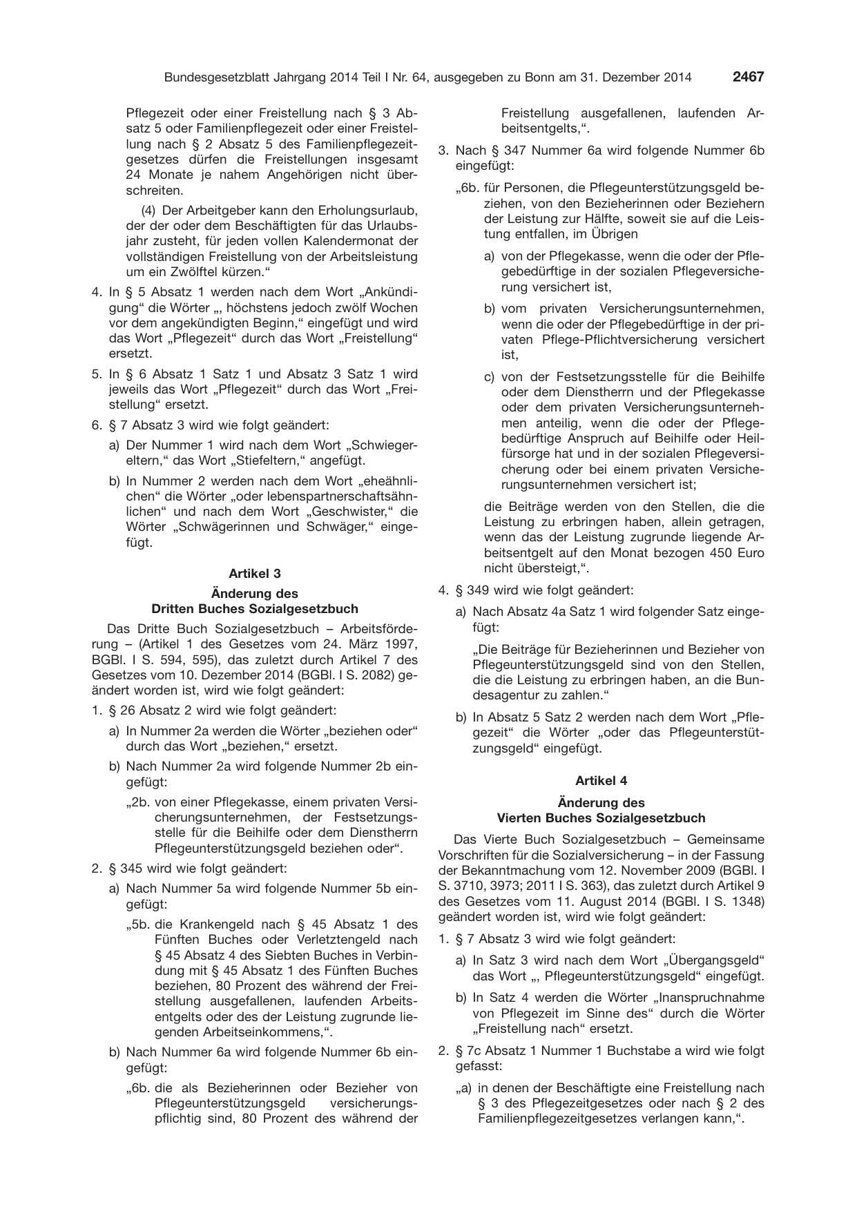 BGBl. 2014, Seite 2467 — Originalseite als Abbildung