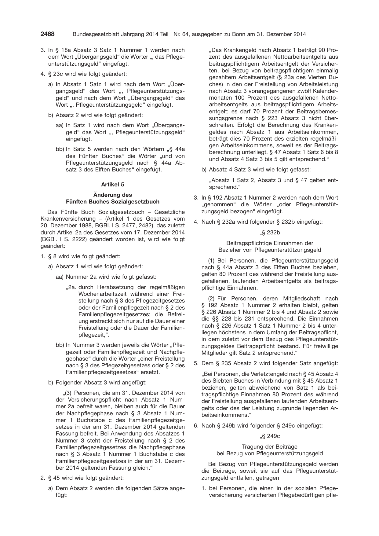 BGBl. 2014, Seite 2468 — Originalseite als Abbildung