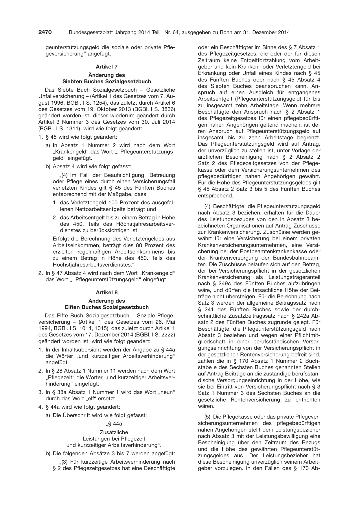 BGBl. 2014, Seite 2470 — Originalseite als Abbildung